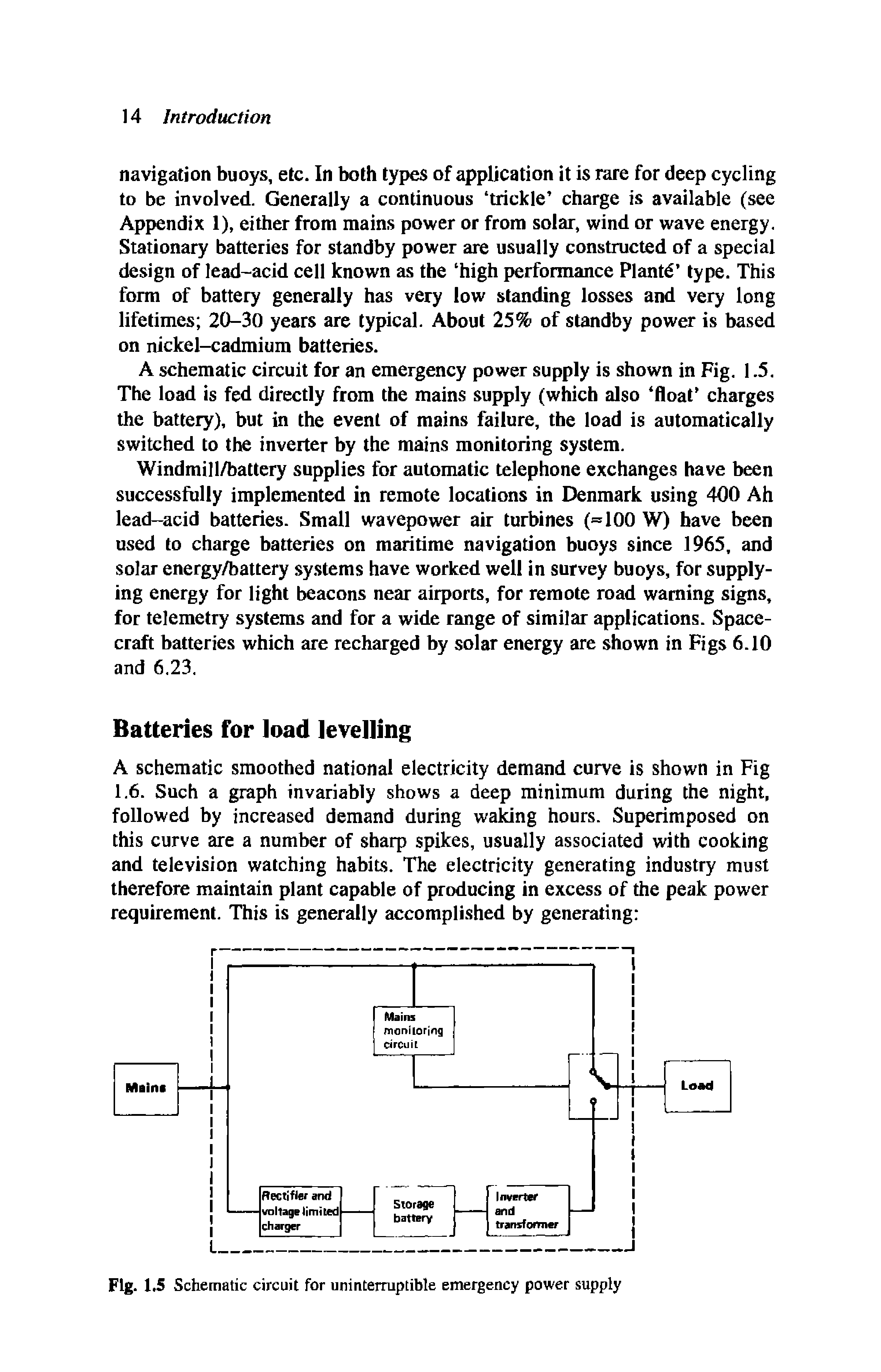 Fig. 1.5 Schematic circuit for uninterruptible emergency power supply...