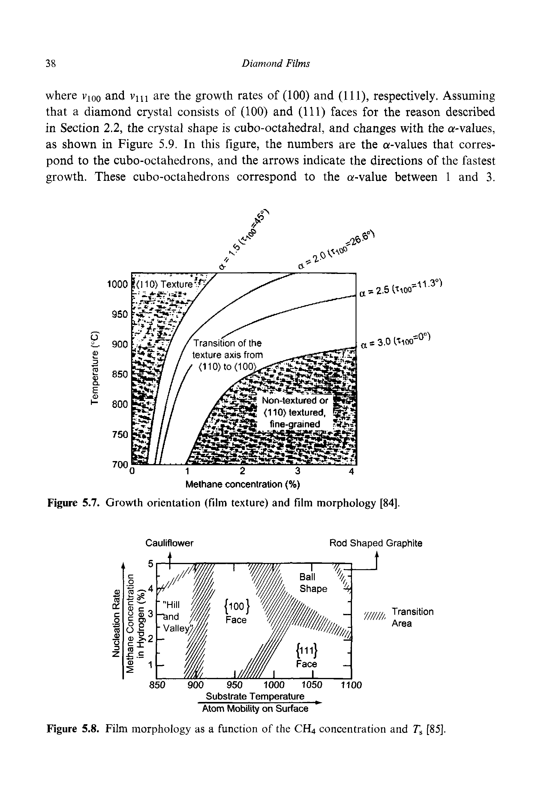 Figure 5.7. Growth orientation (film texture) and film morphology [84].