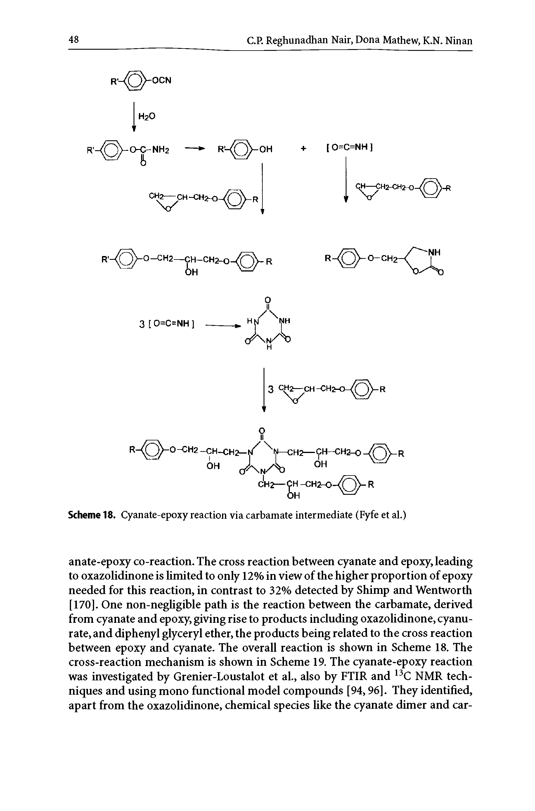 Scheme 18. Cyanate-epoxy reaction via carbamate intermediate (Fyfe et al.)...