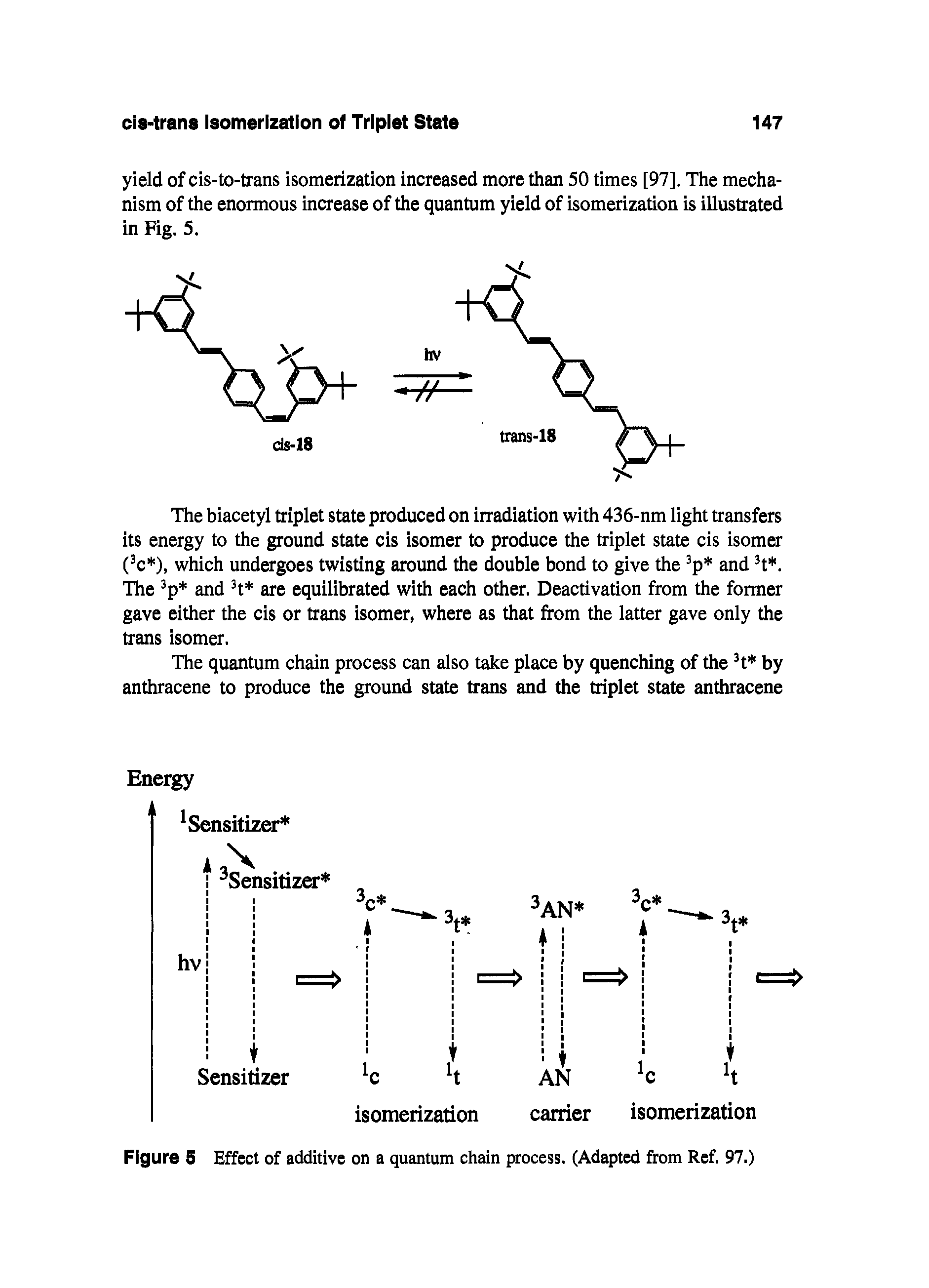 Figure 5 Effect of additive on a quantum chain process. (Adapted from Ref. 97.)...