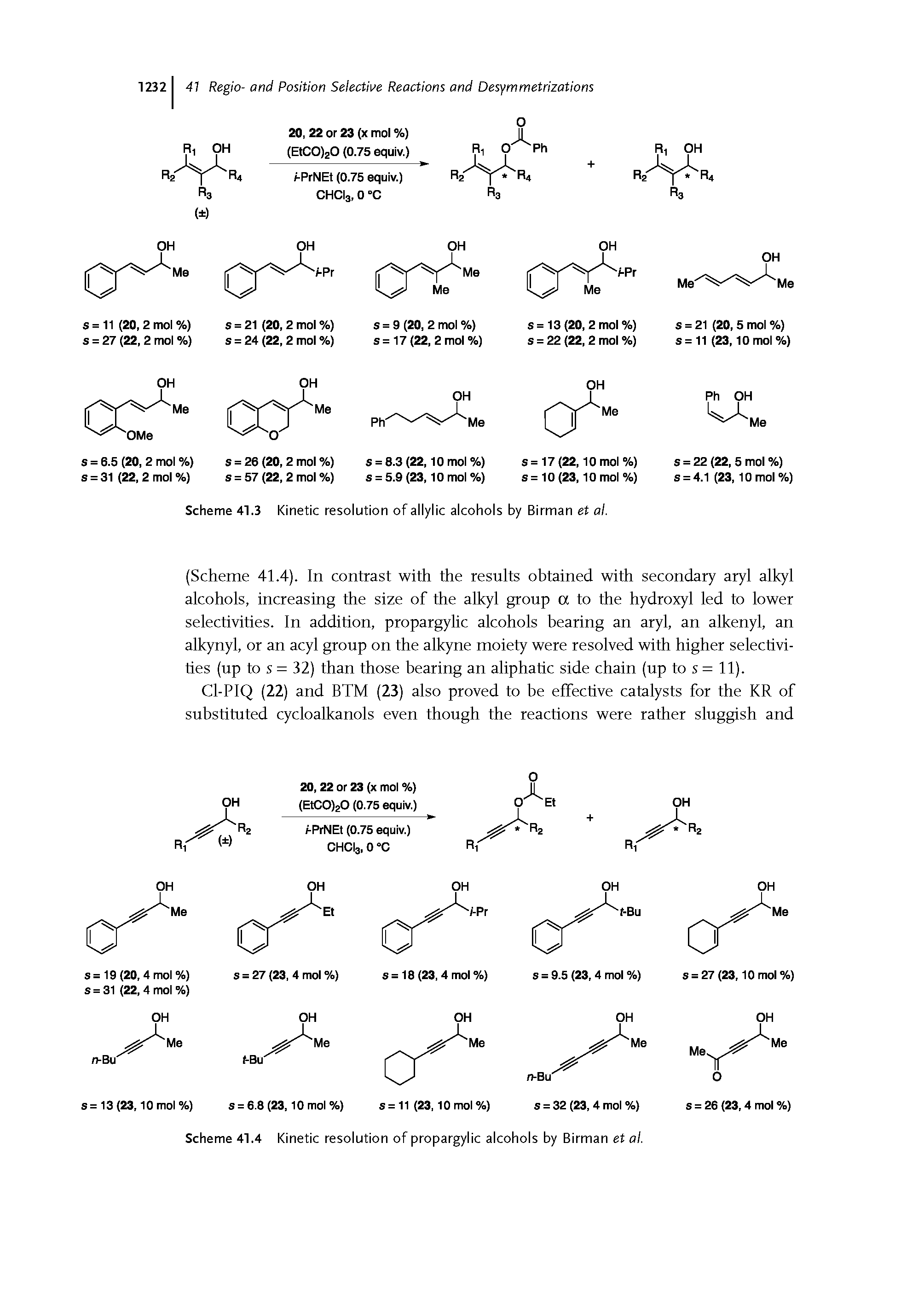 Scheme 41.3 Kinetic resolution of allylic alcohols by Birman et al.