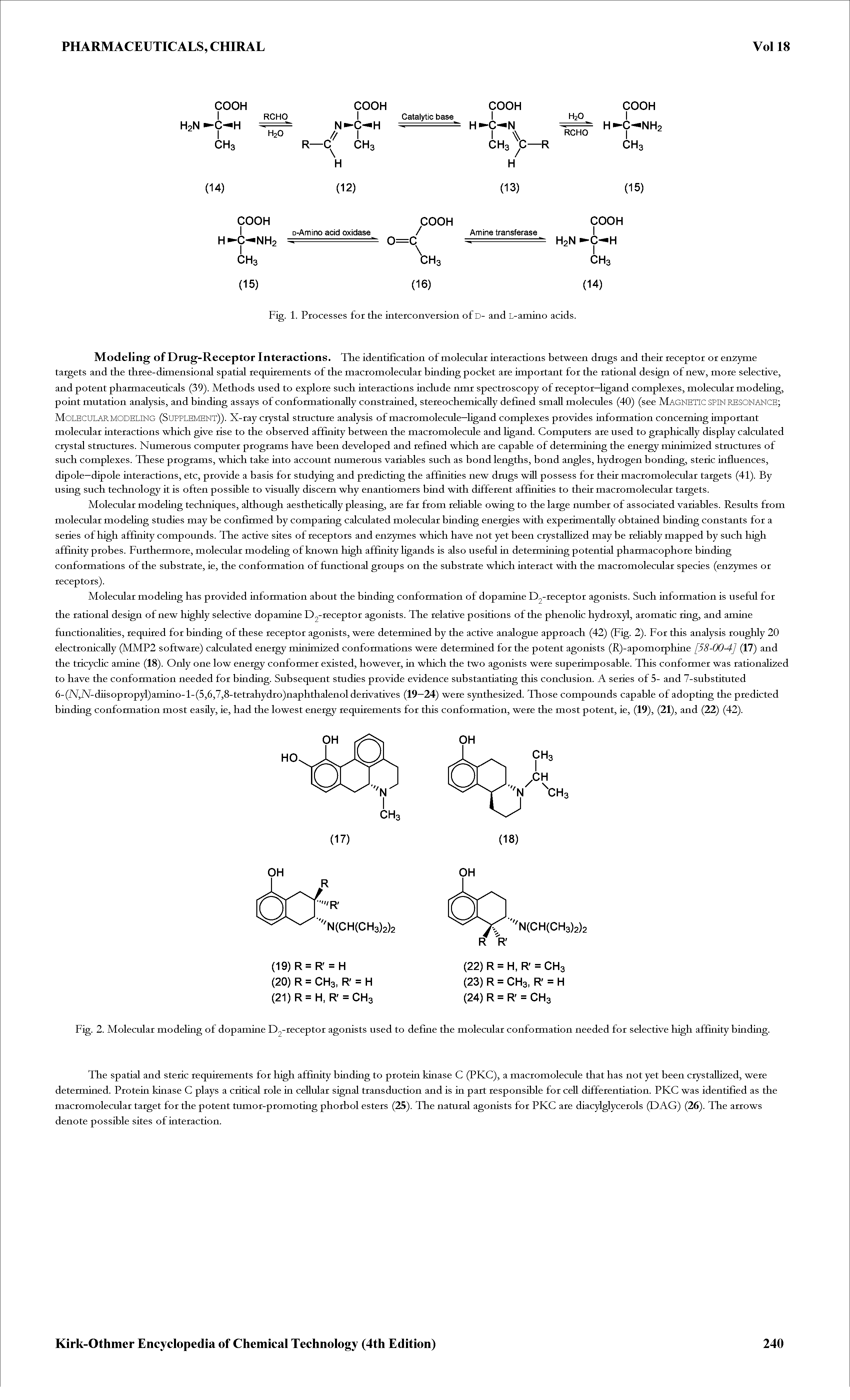 Fig. 2. Molecular modeling of dopamine D2 receptor agonists used to define the molecular conformation needed for selective high affinity binding.