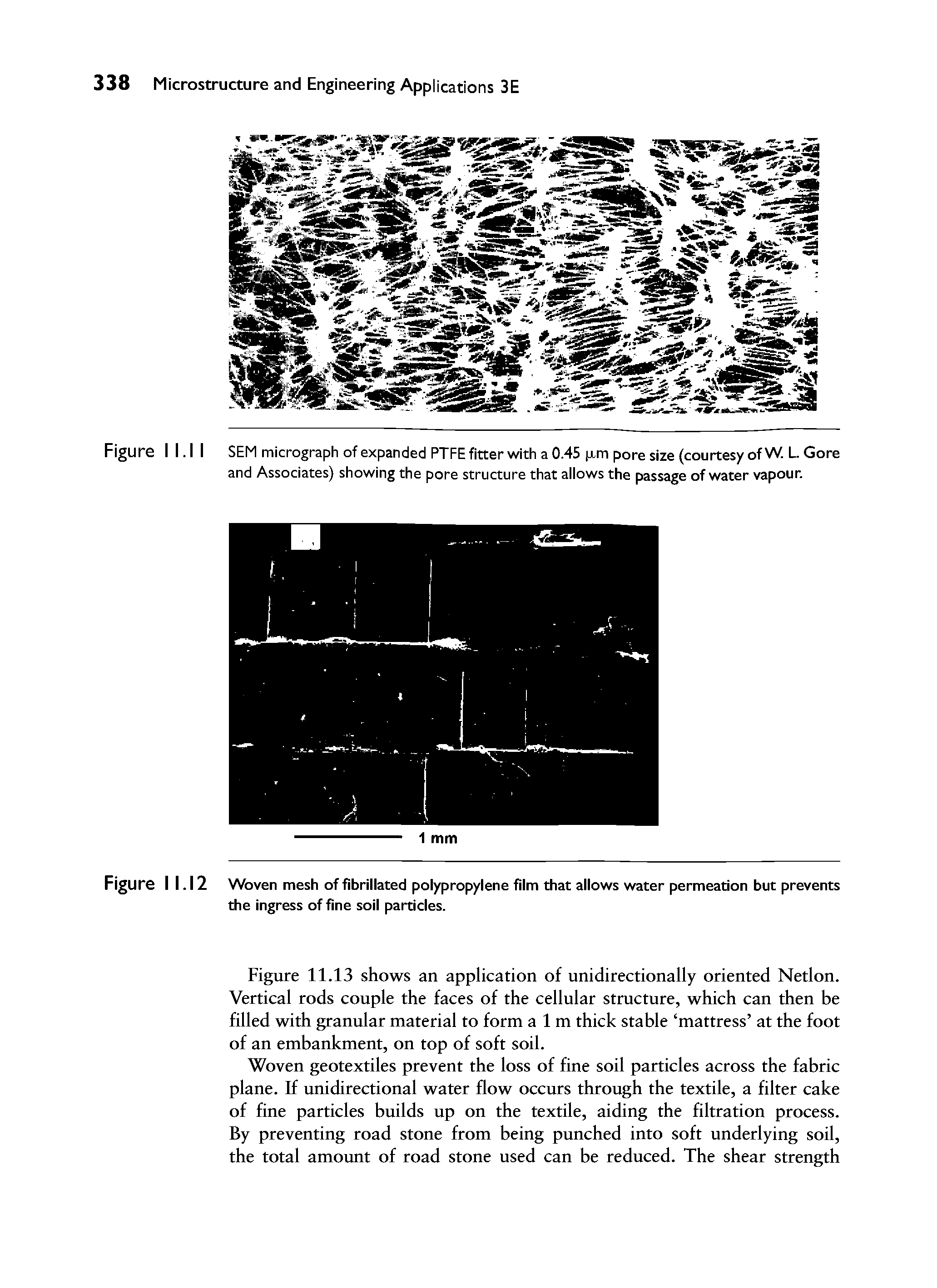 Figure I l.l I SEM micrograph of expanded PTFE fitter with a 0.45 Jjim pore size (courtesy of W. L Gore and Associates) showing the pore structure that allows the passage of water vapour.