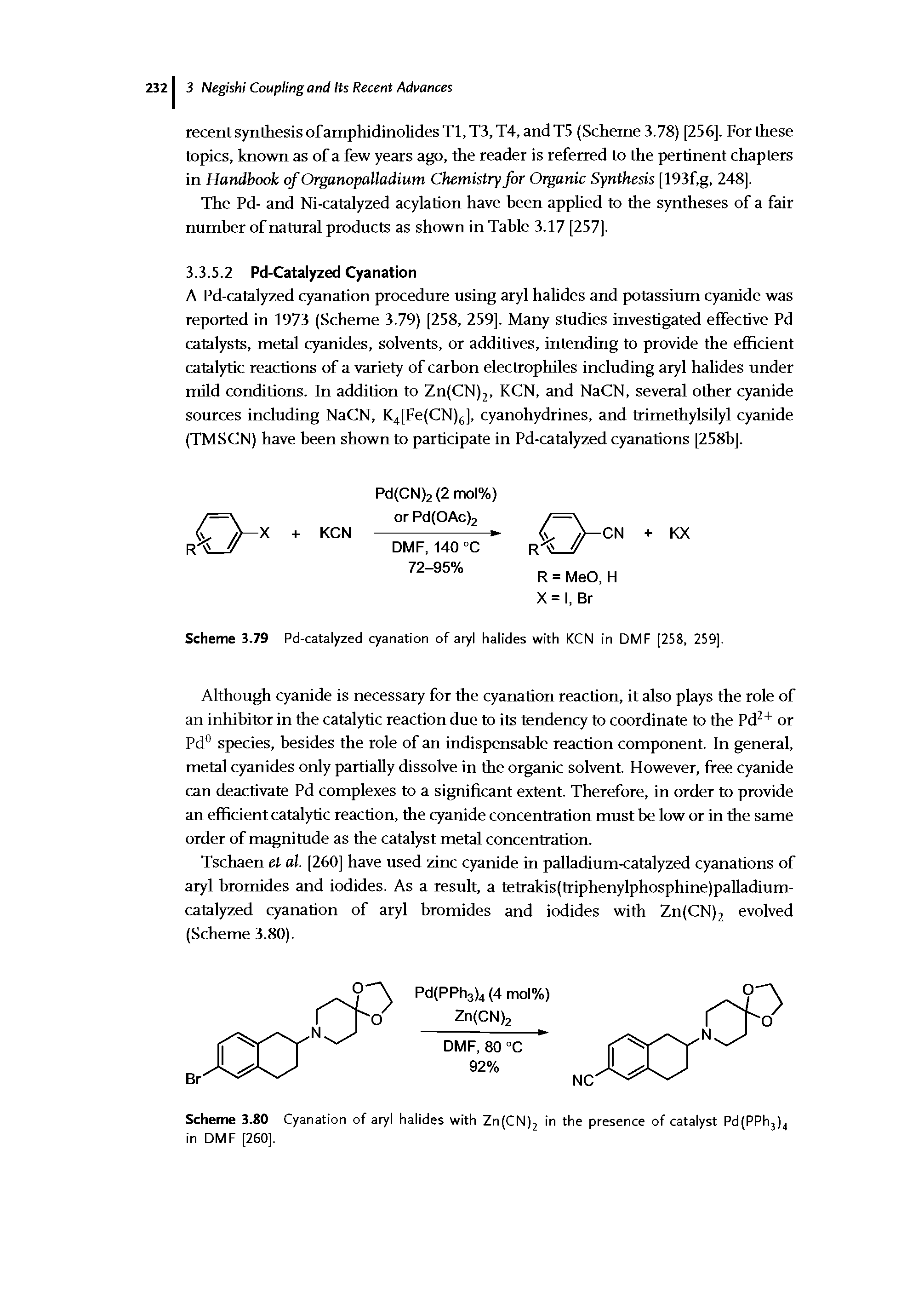 Scheme 3.79 Pd-catalyzed cyanation of aryl halides with KCN in DMF [258, 259].