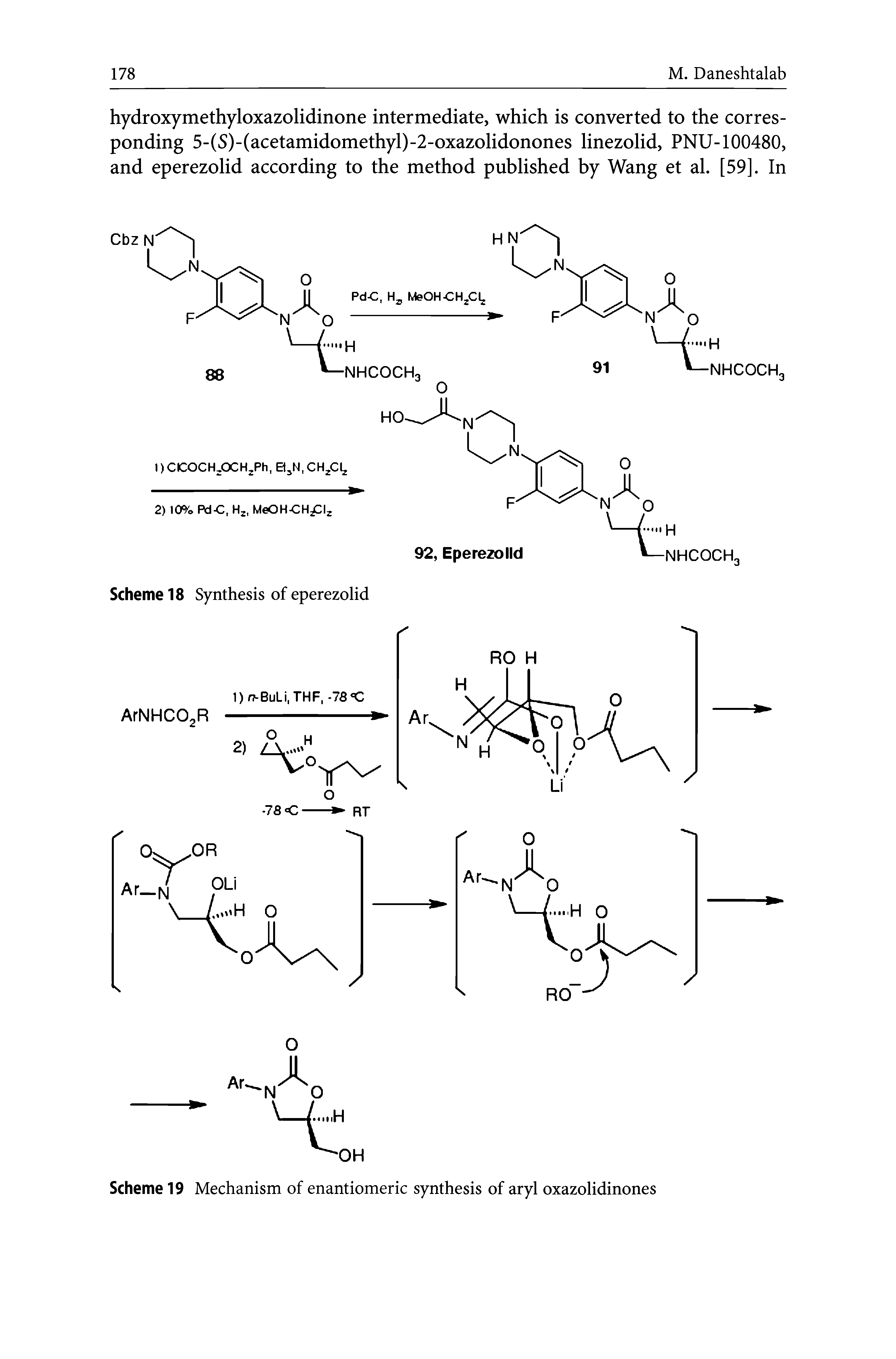 Scheme 19 Mechanism of enantiomeric synthesis of aryl oxazolidinones...