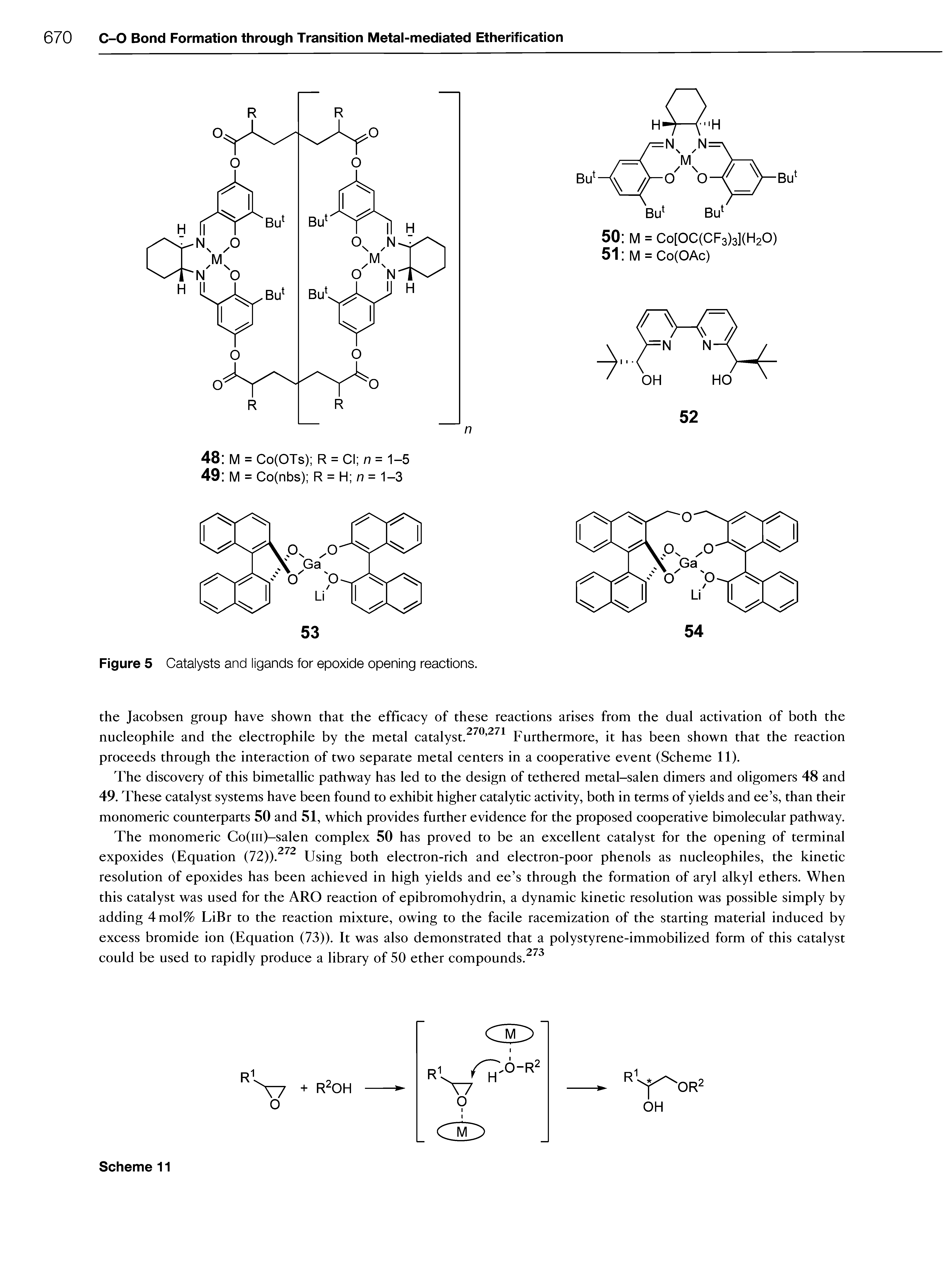 Figure 5 Catalysts and ligands for epoxide opening reactions.
