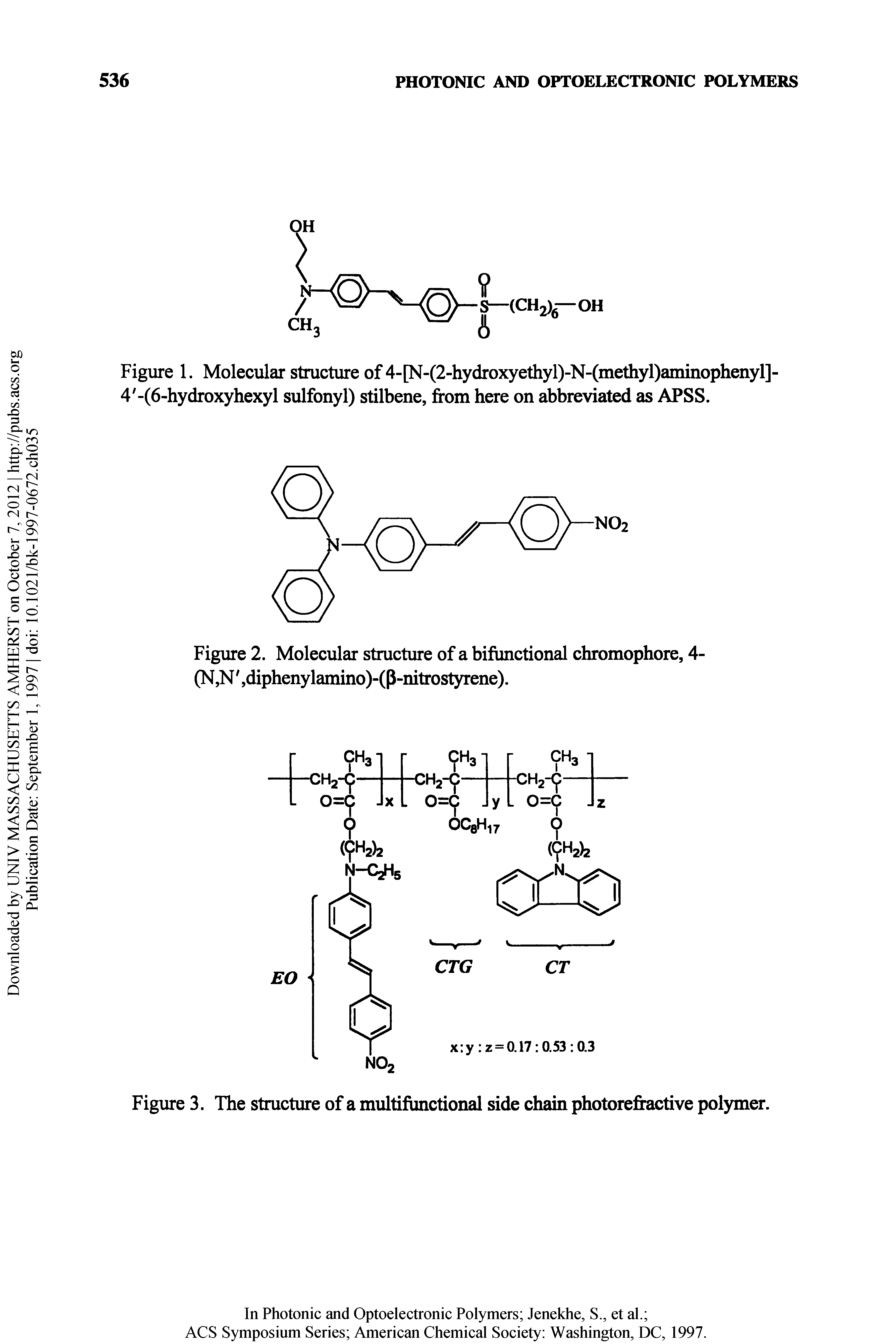 Figure 2. Molecular structure of a bifunctional chromophore, 4-(N,N jdipheny lamino)-(P-nitrostyrene).