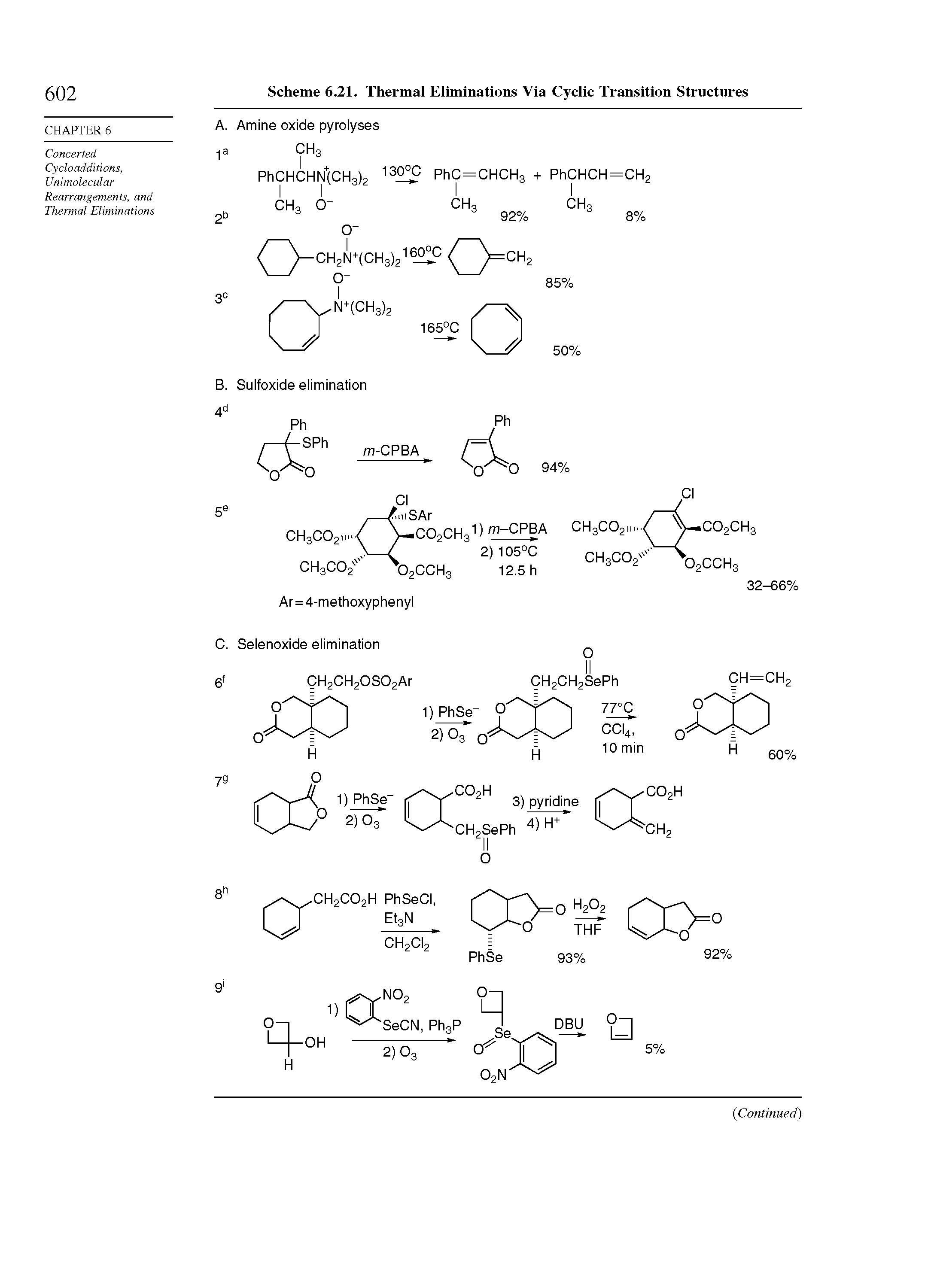 Scheme 6.21. Thermal Eliminations Via Cyclic Transition Structures...