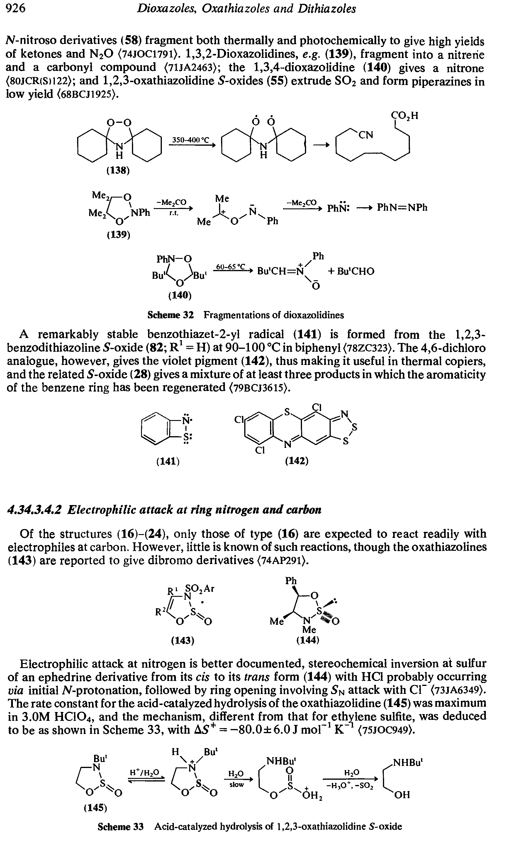 Scheme 33 Acid-catalyzed hydrolysis of 1,2,3-oxathiazolidine S-oxide...