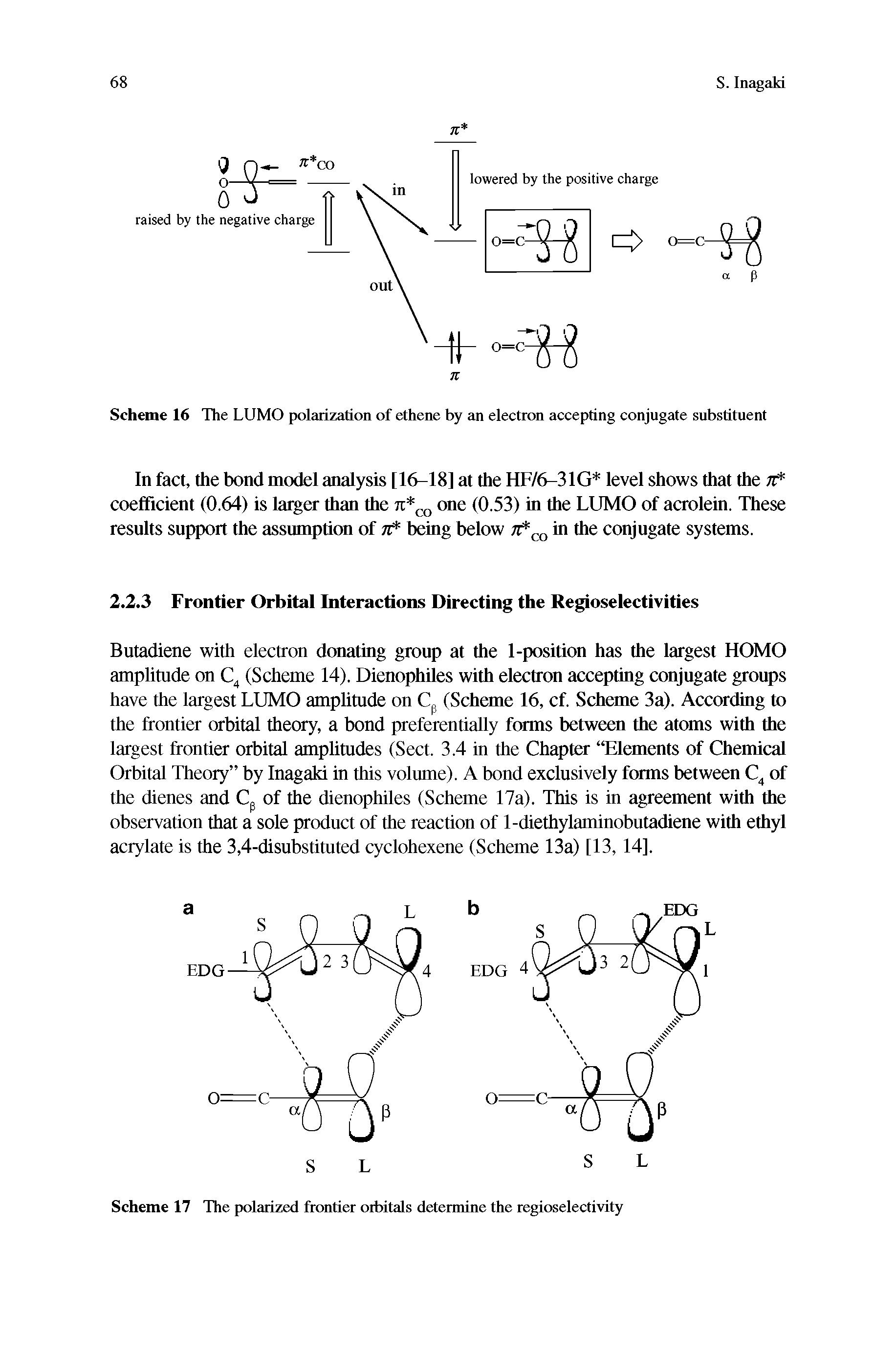 Scheme 16 The LUMO polarization of ethene by an electron accepting conjugate substituent...