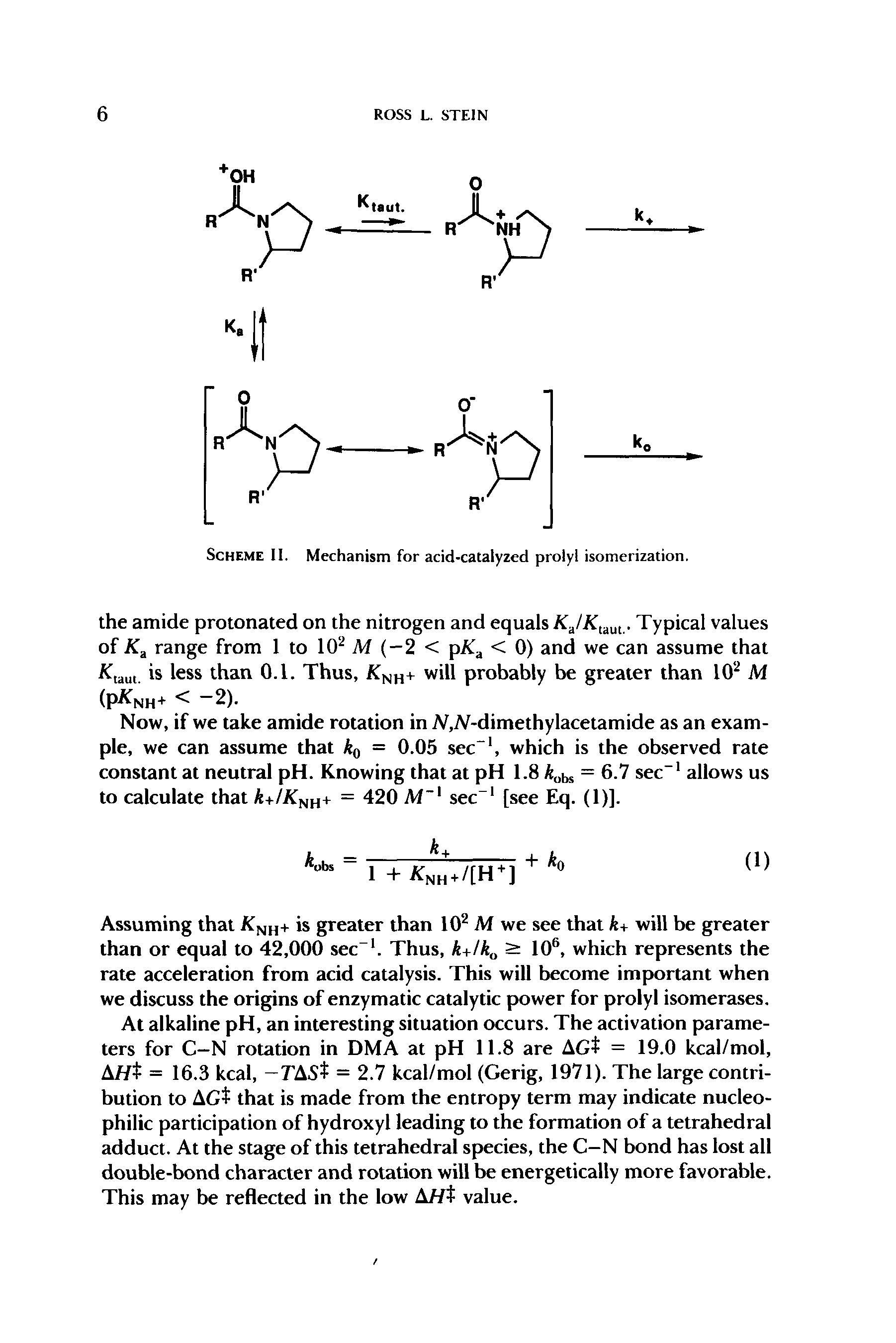 Scheme 11. Mechanism for acid-catalyzed prolyl isomerization.
