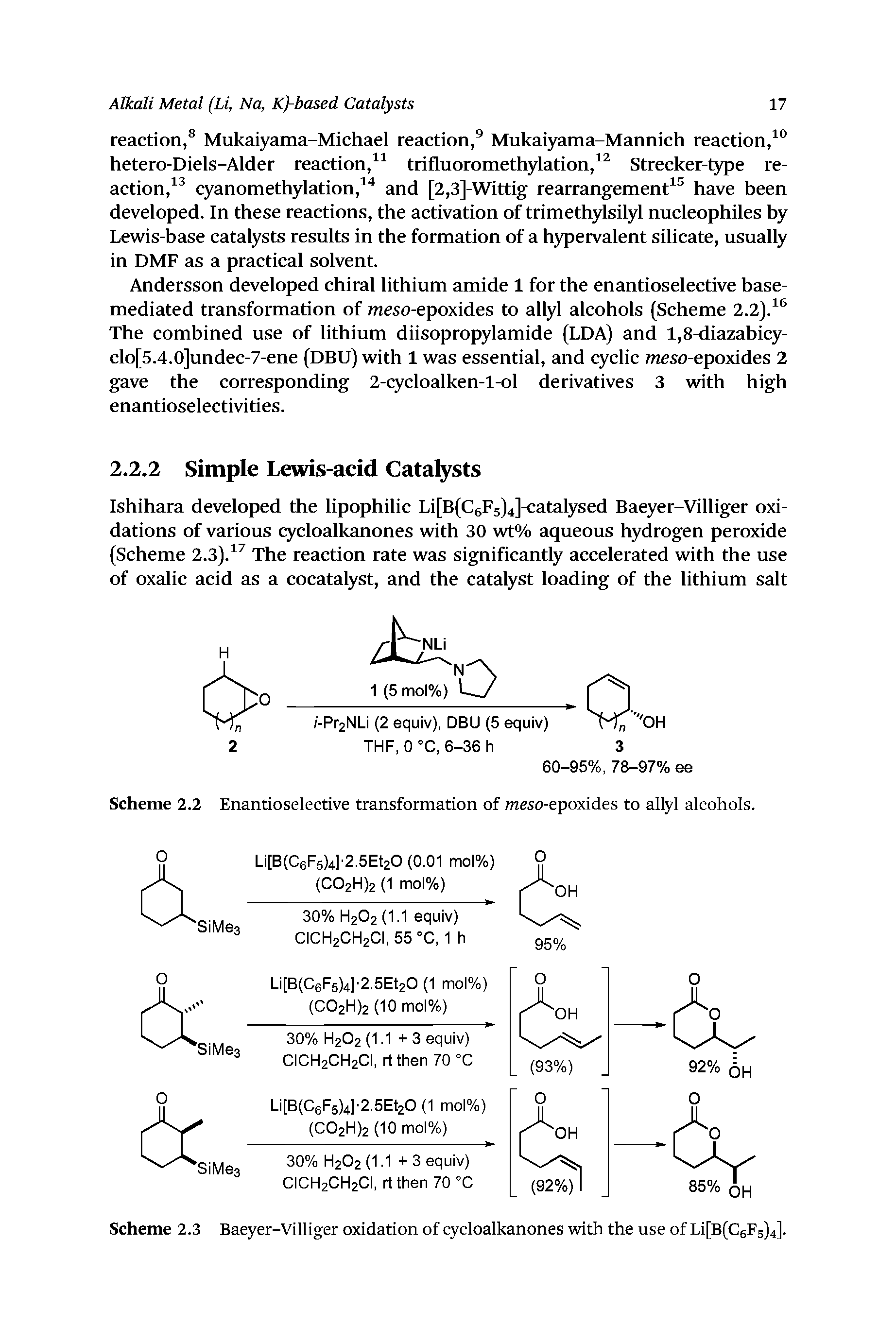 Scheme 2.3 Baeyer-Villiger oxidation of cycloalkanones with the use of Li[B(C6Fs)4].