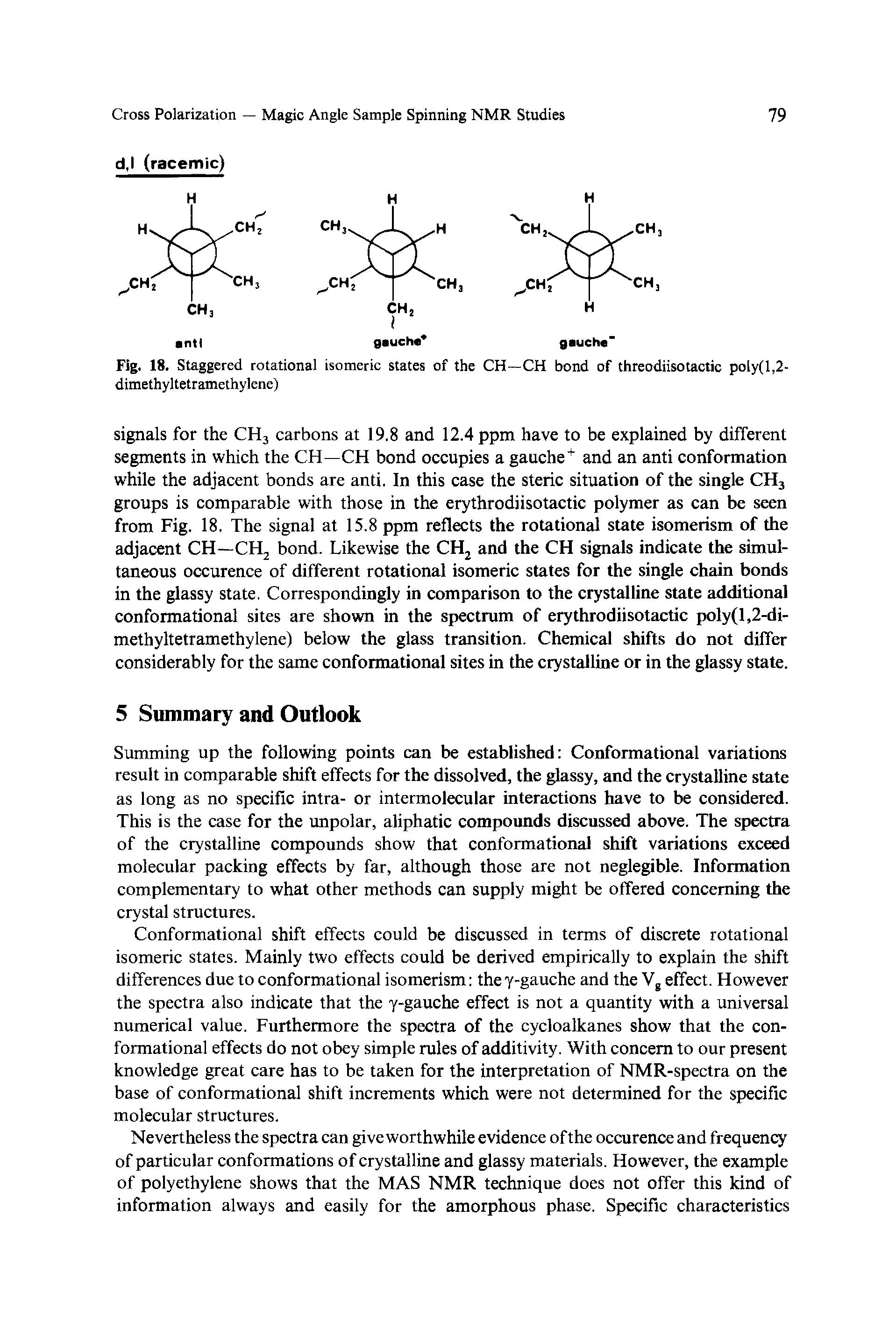 Fig. 18. Staggered rotational isomeric states of the CH—CH bond of threodiisotactic poly(l,2-dimethyltetramethylene)...