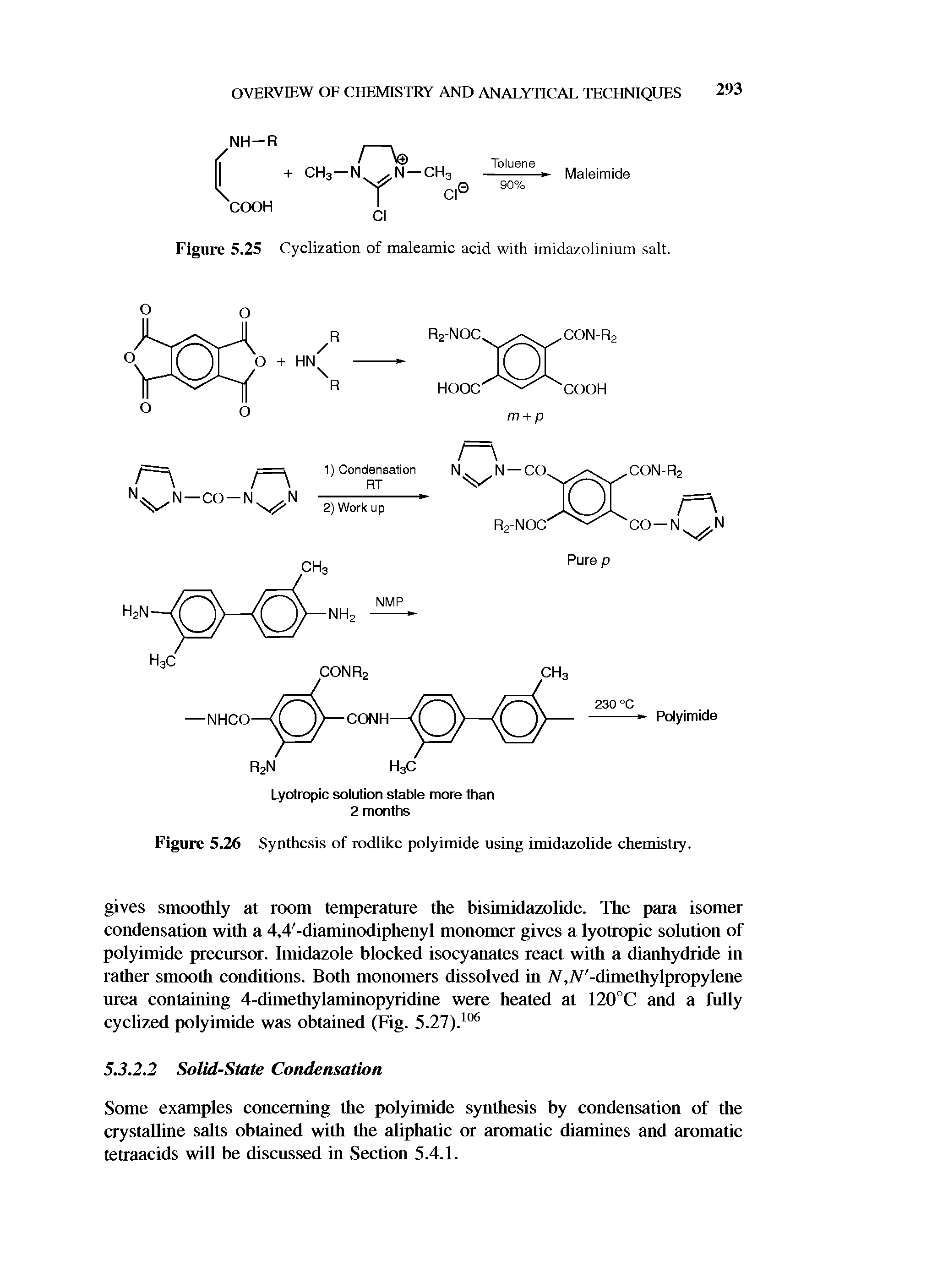 Figure 5.26 Synthesis of rodlike polyimide using imidazolide chemistry.