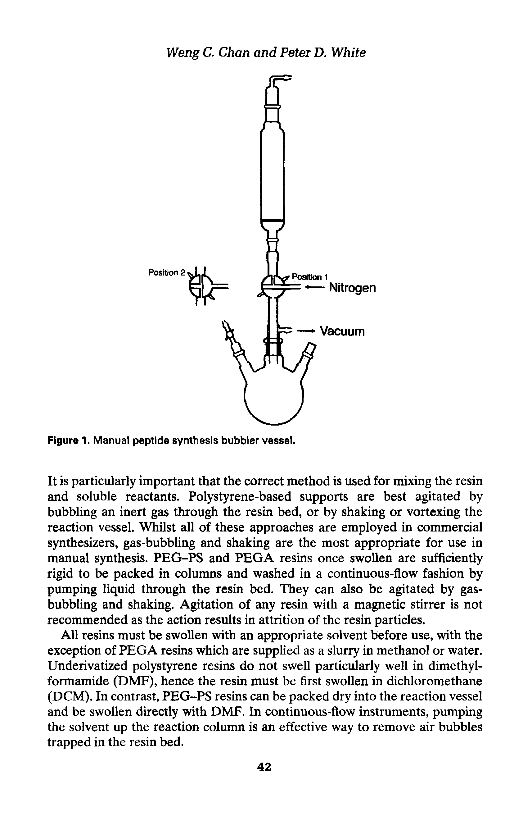Figure 1. Manual peptide synthesis bubbler vessel.
