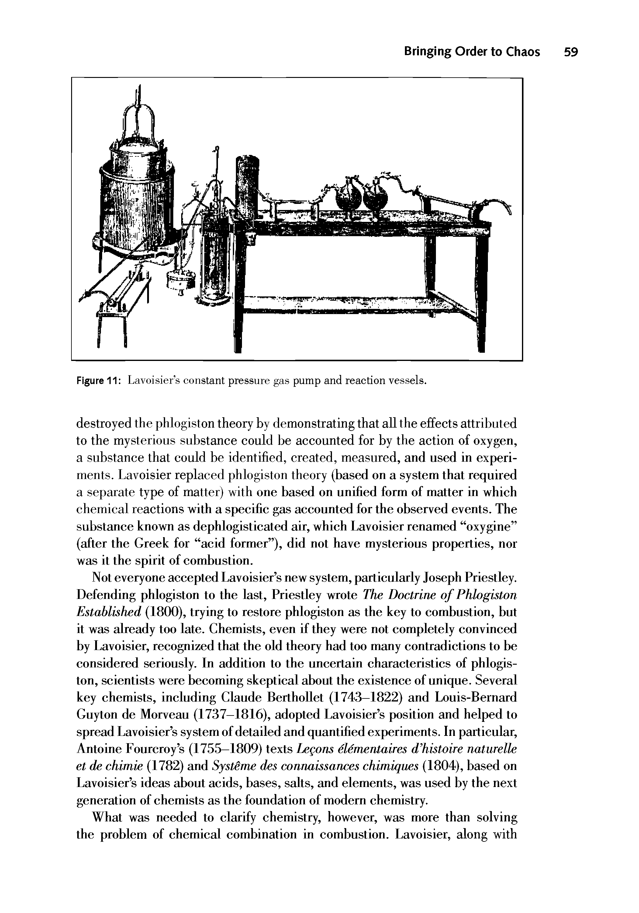 Figure 11 Lavoisier s constant pressure gas pump and reaction vessels.
