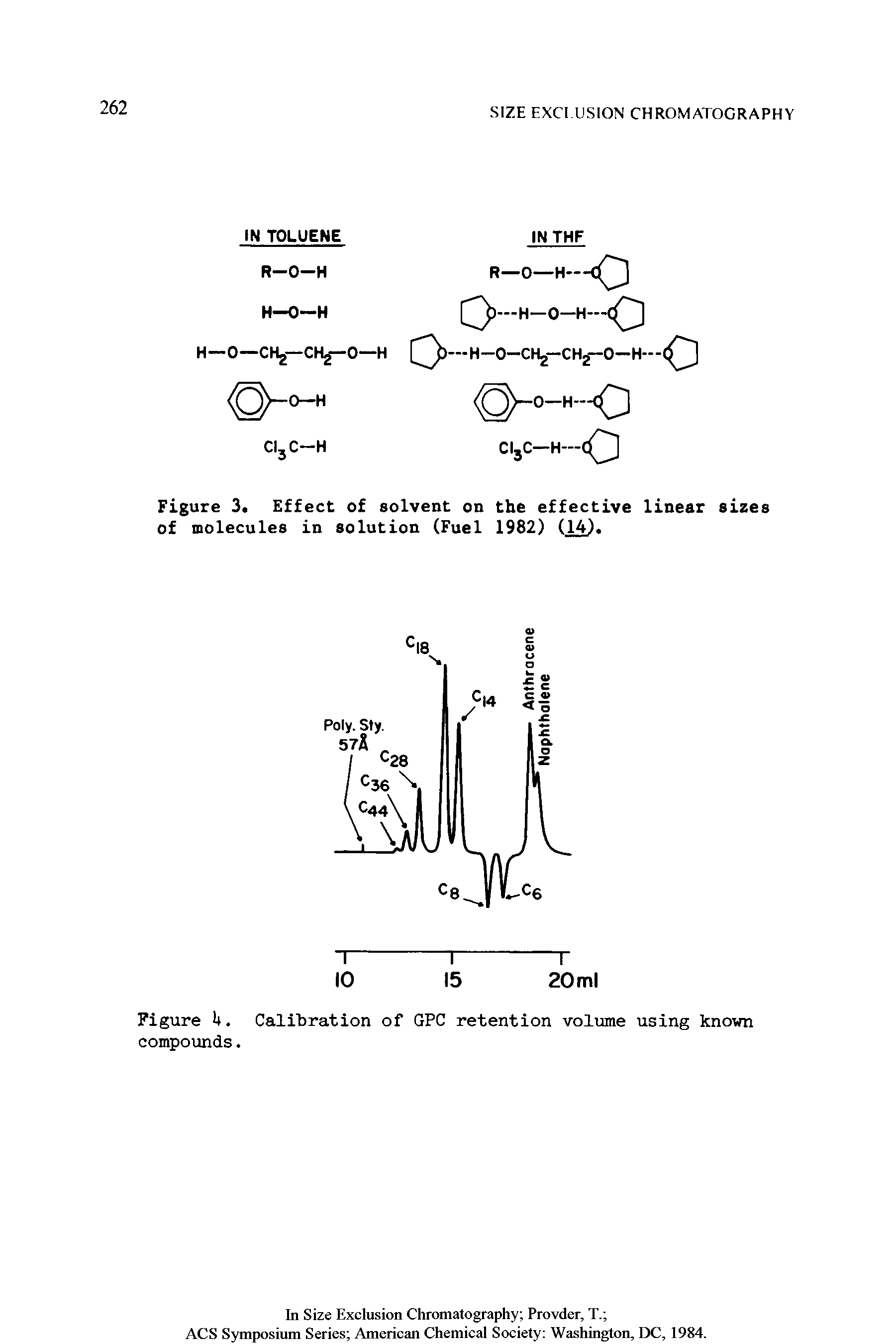 Figure 3. Effect of solvent on the effective linear sizes of molecules in solution (Fuel 1982) (14) ...