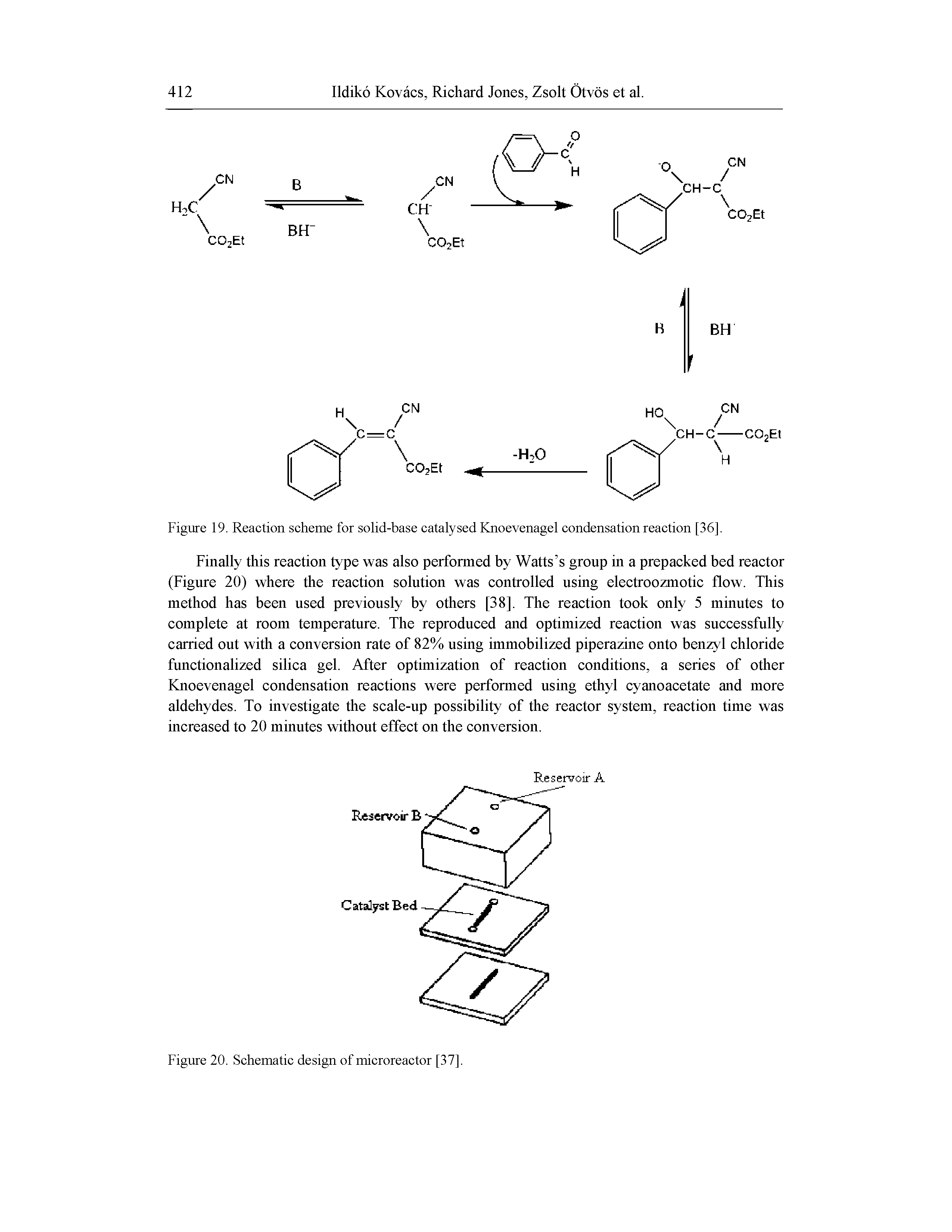 Figure 19. Reaction scheme for solid-base catalysed Knoevenagel condensation reaction [36],...