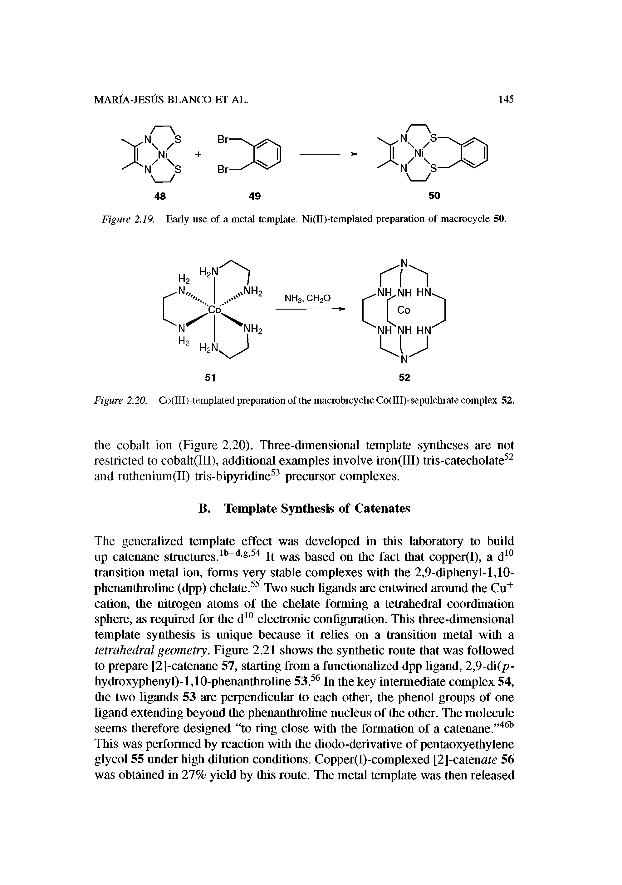Figure 2.20. Co(III)-templated preparation of the macrobicyclicCo(III)-sepulchrate complex 52.