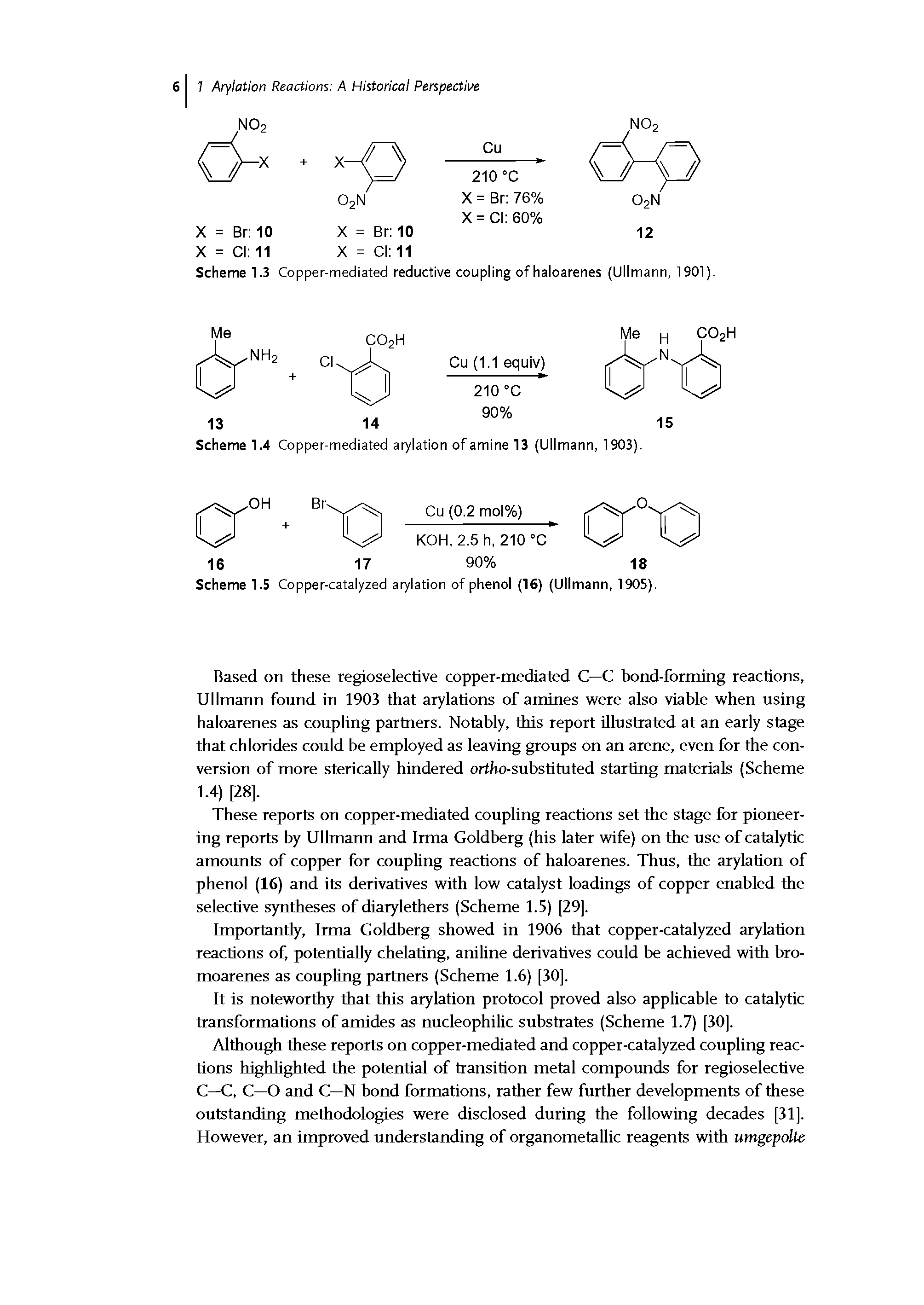 Scheme 1.5 Copper-catalyzed arylation of phenol (16) (Ullmann, 1905).