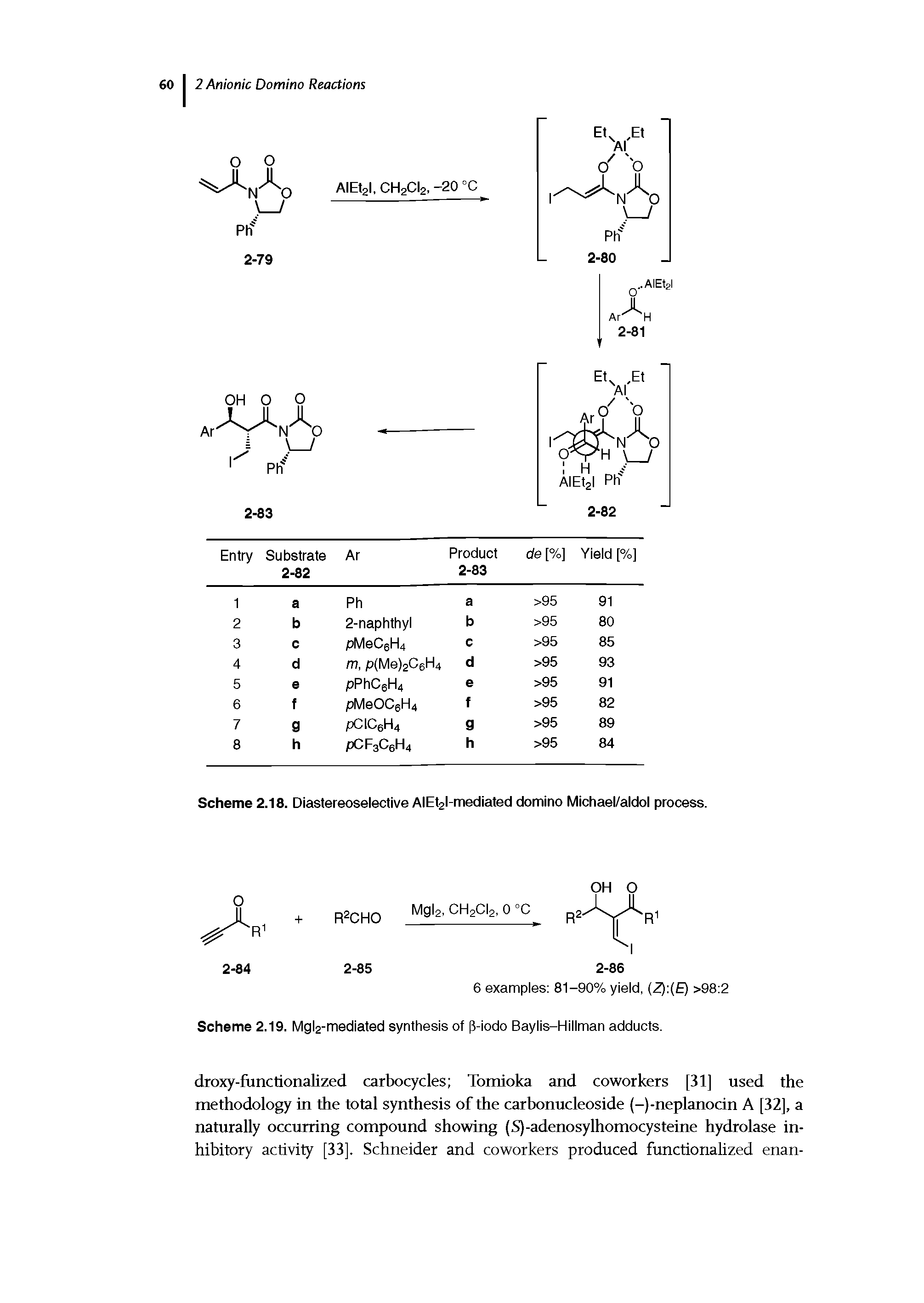 Scheme 2.18. Diastereoselective AIEt2l-mediated domino Michael/aldol process.