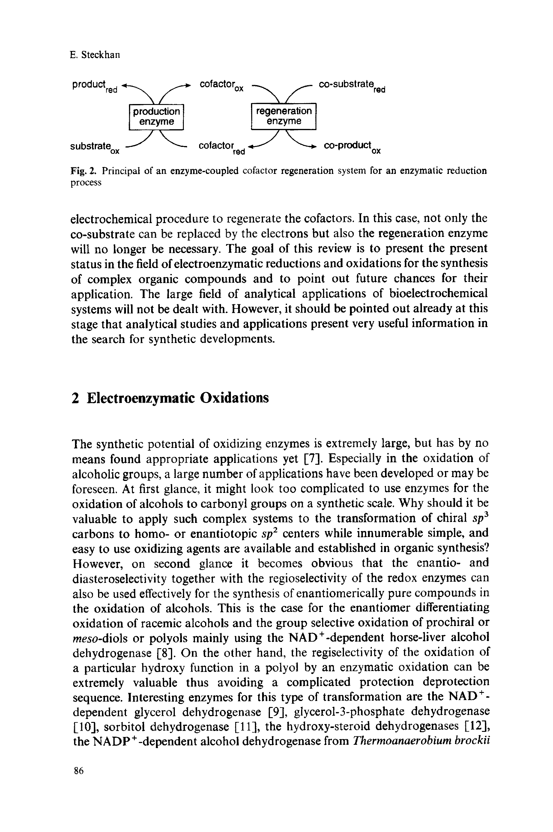 Fig. 2, Principal of an enzyme-coupled cofactor regeneration system for an enzymatic reduction...