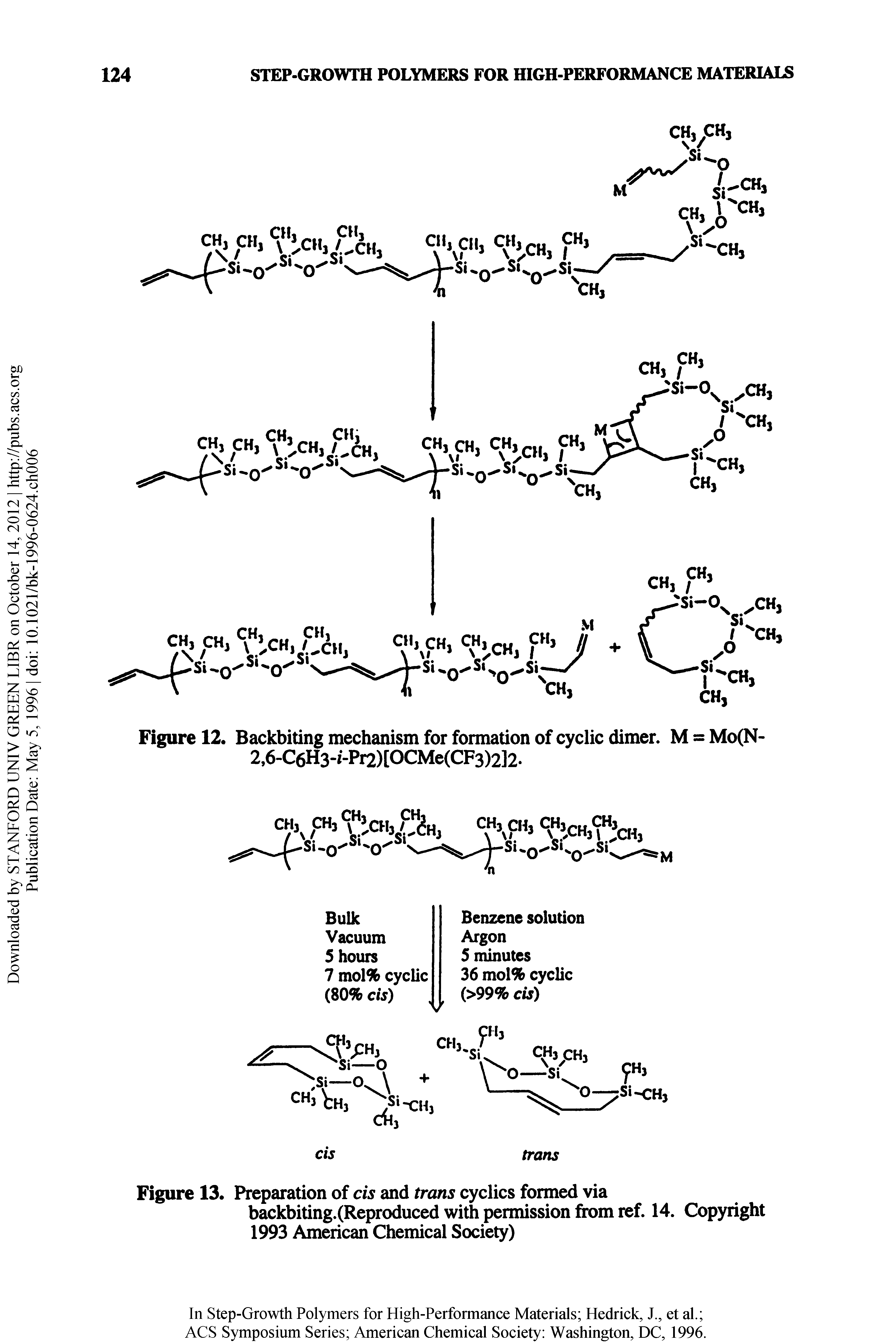 Figure 12. Backbiting mechanism for formation of cyclic dimer. M = Mo(N-...