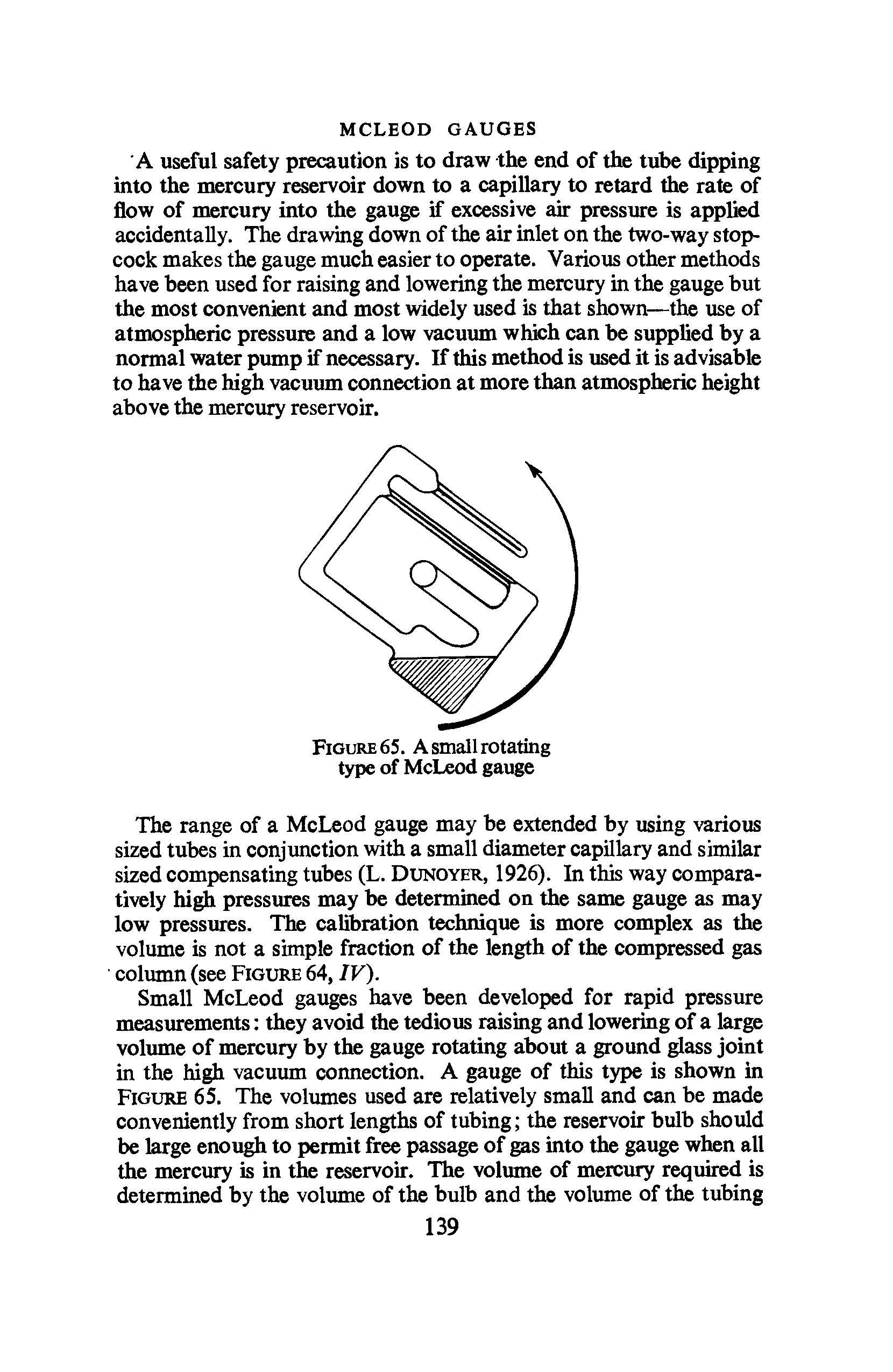 Figure 65. A small rotating type of McLeod gauge...