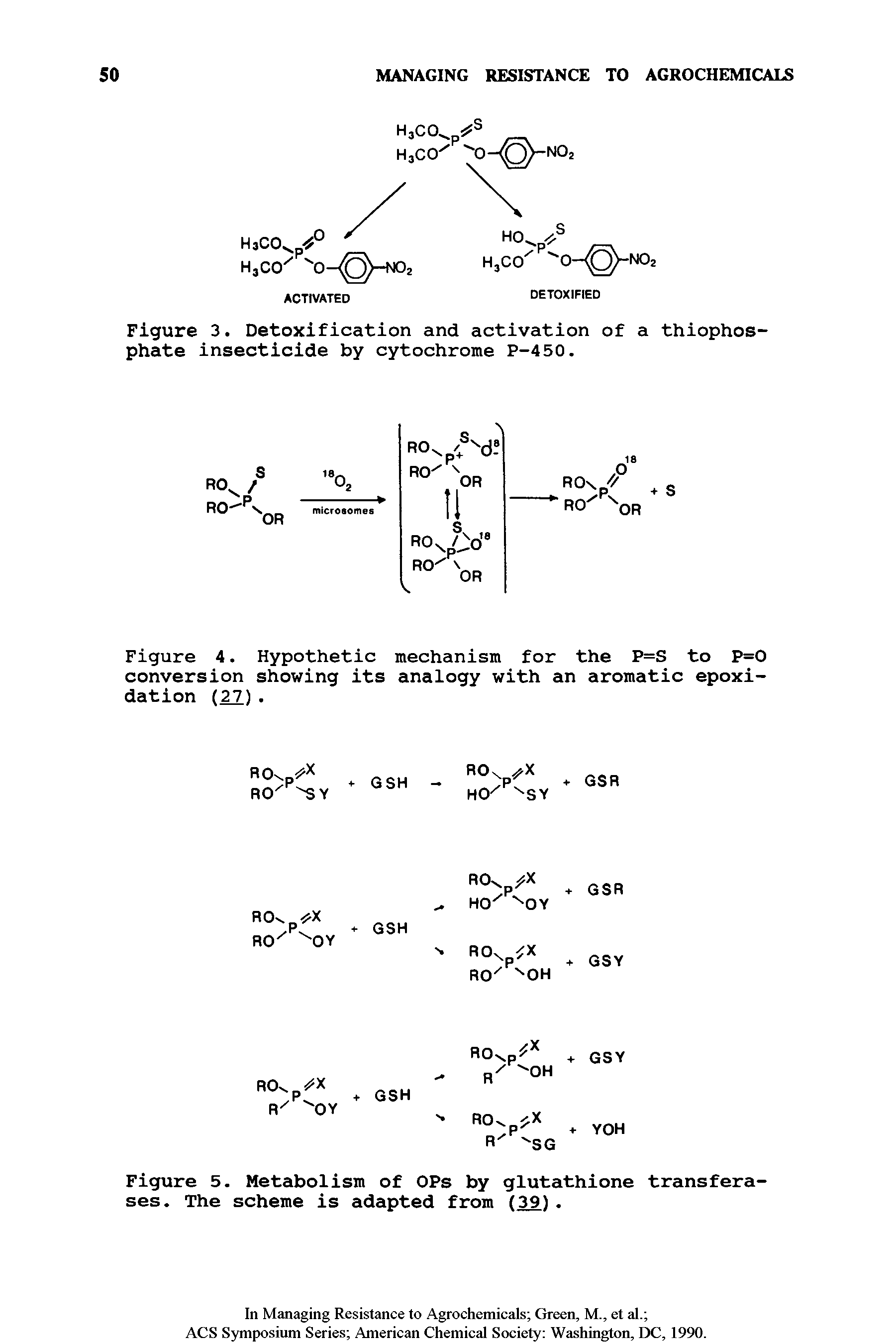 Figure 4. Hypothetic mechanism for the P=S to P=0 conversion showing its analogy with an aromatic epoxi-dation (27).