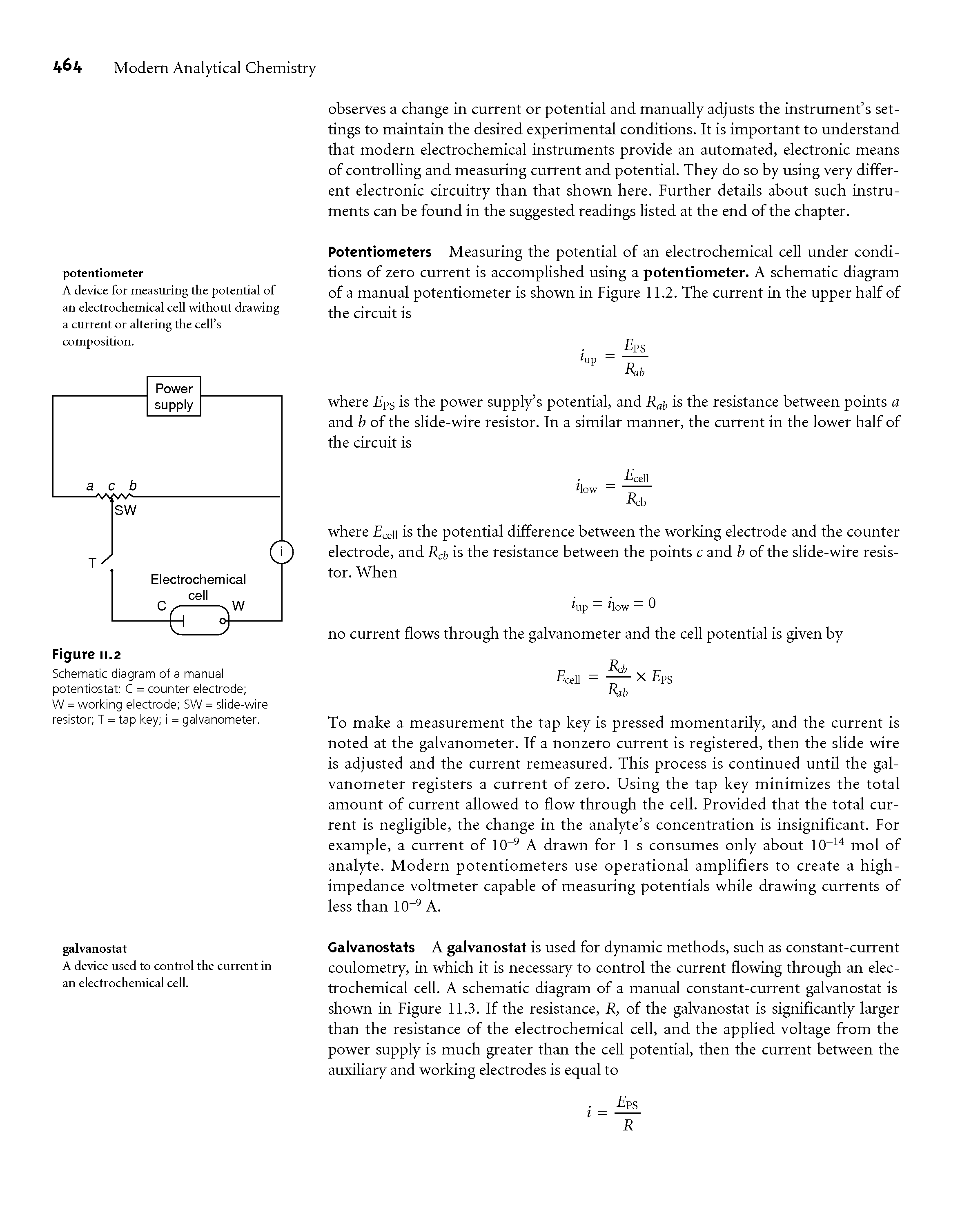 Schematic diagram of a manual potentiostat C = counter electrode ...