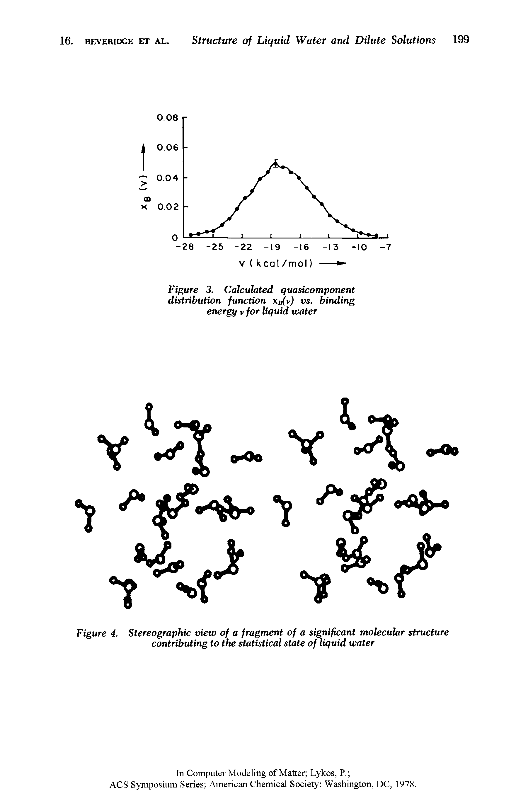 Figure 3. Calculated quasicomponent distribution function xn(r) vs. binding energy v for liquid xcater...