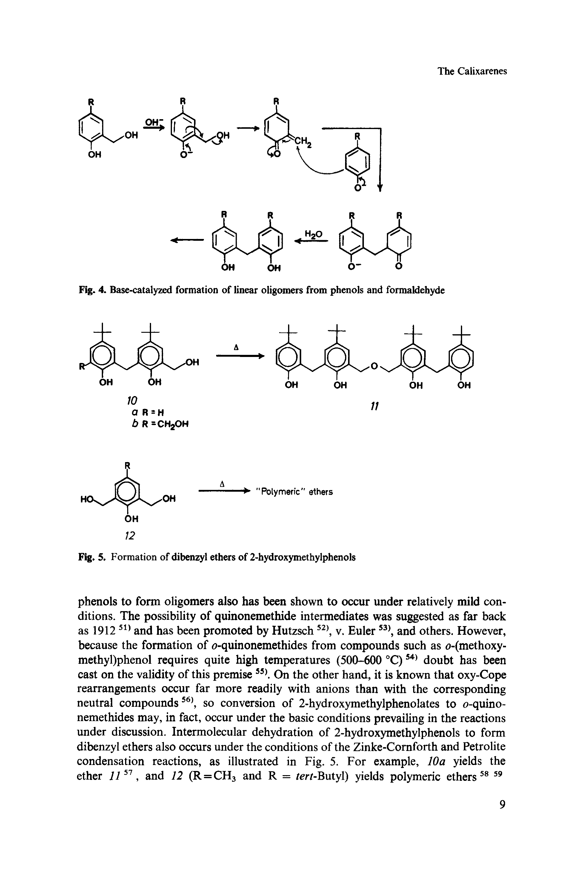 Fig. 4. Base-catalyzed formation of linear oligomers from phenols and formaldehyde...