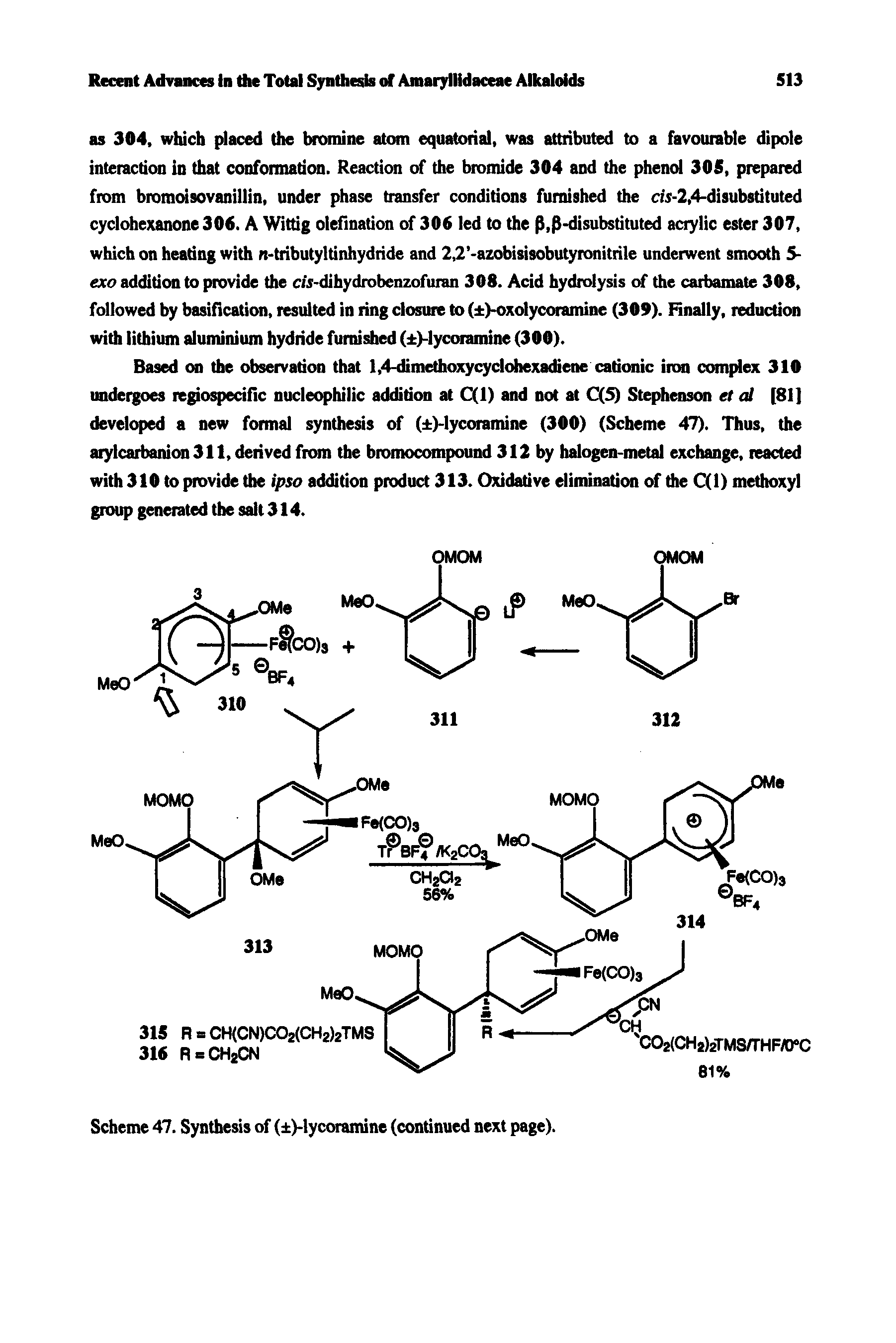 Scheme 47. Synthesis of ( )-lycoramine (continued next page).