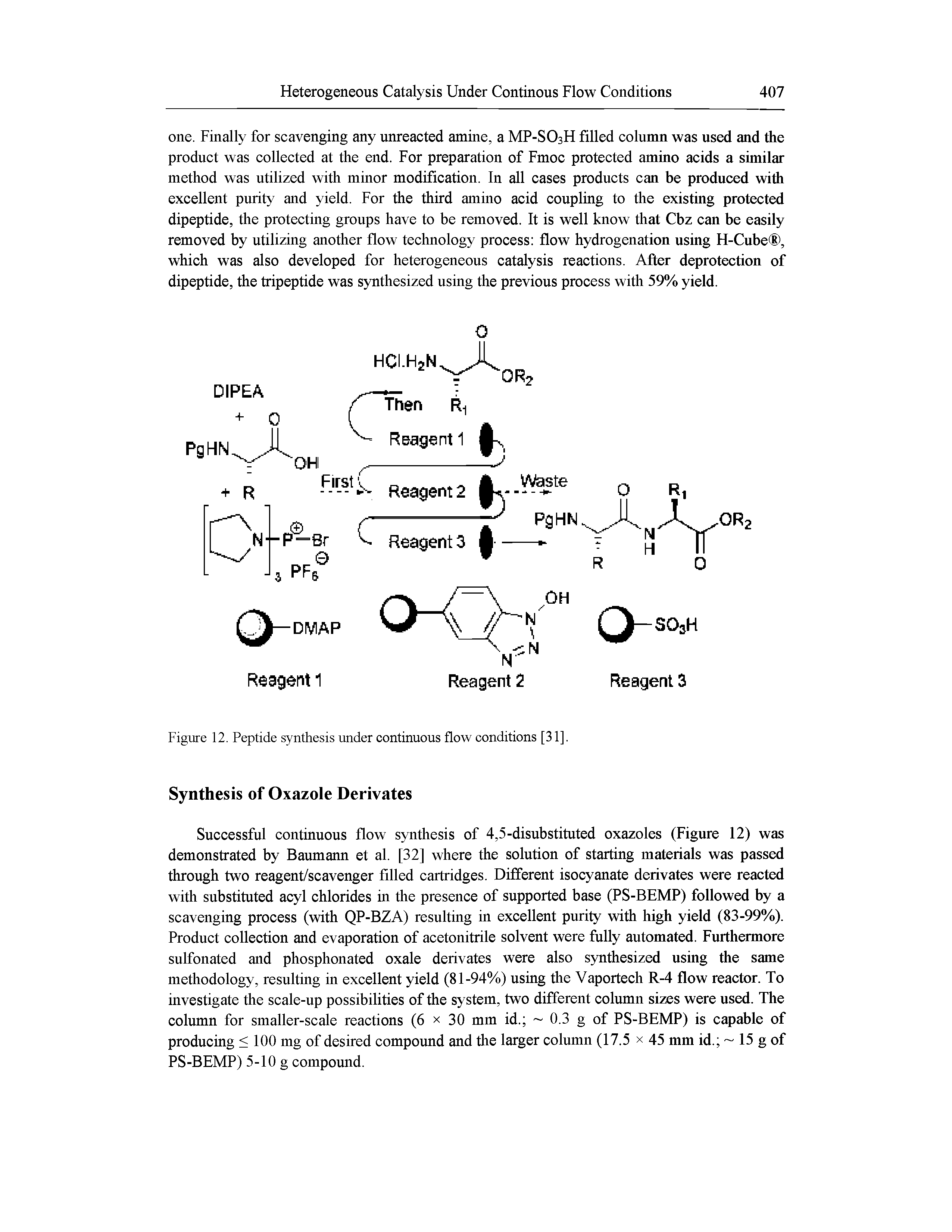 Figure 12. Peptide synthesis under continuous flow conditions [31].