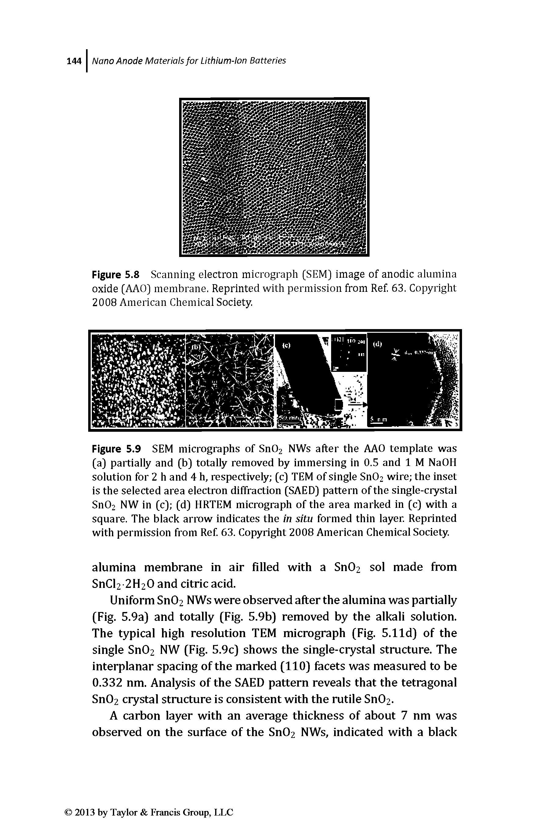 Figure 5.8 Scanning electron micrograph [SEM] image of anodic alumina oxide [AAO] membrane. Reprinted with permission from Ref 63. Copyright 2008 American Chemical Society.