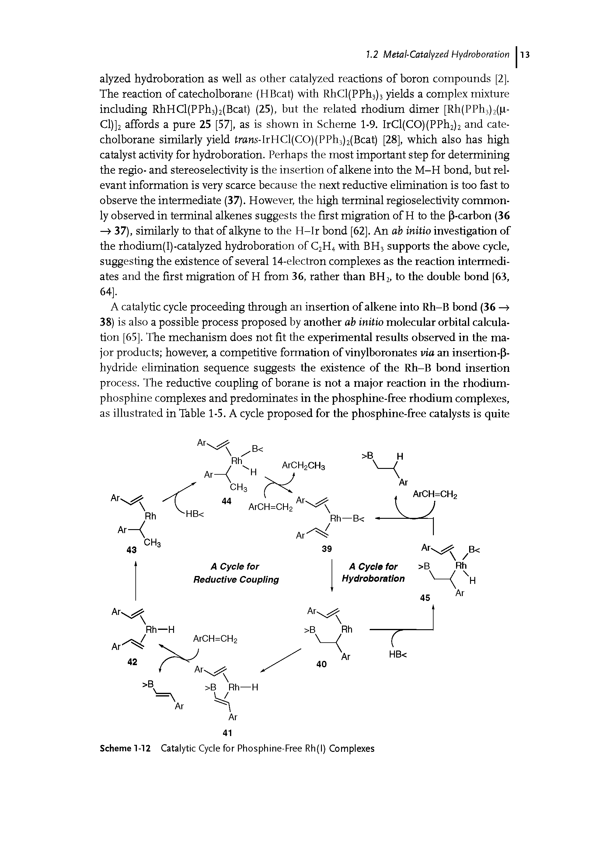 Scheme 1-12 Catalytic Cycle for Phosphine-Free Rh(l) Complexes...