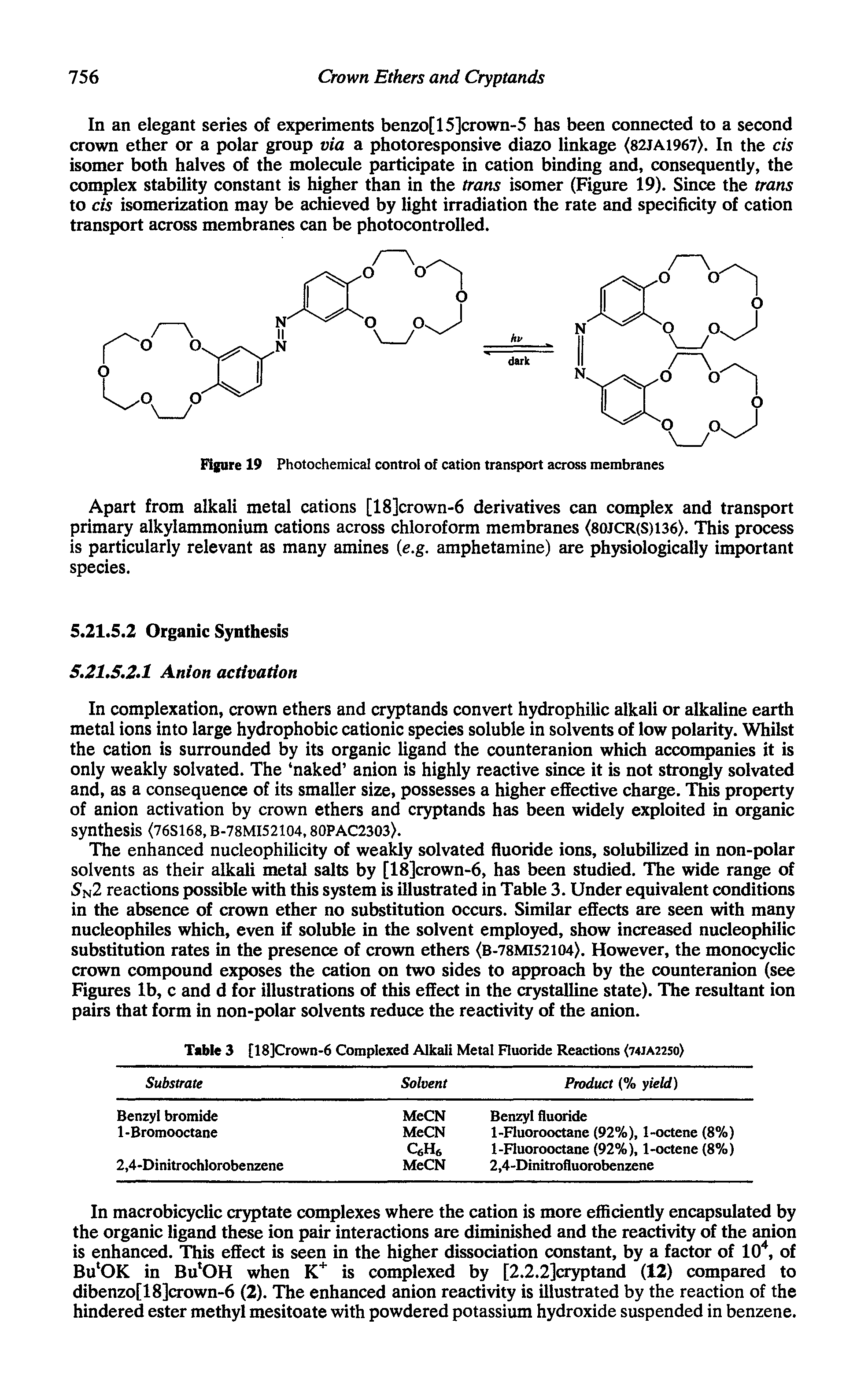 Figure 19 Photochemical control of cation transport across membranes...