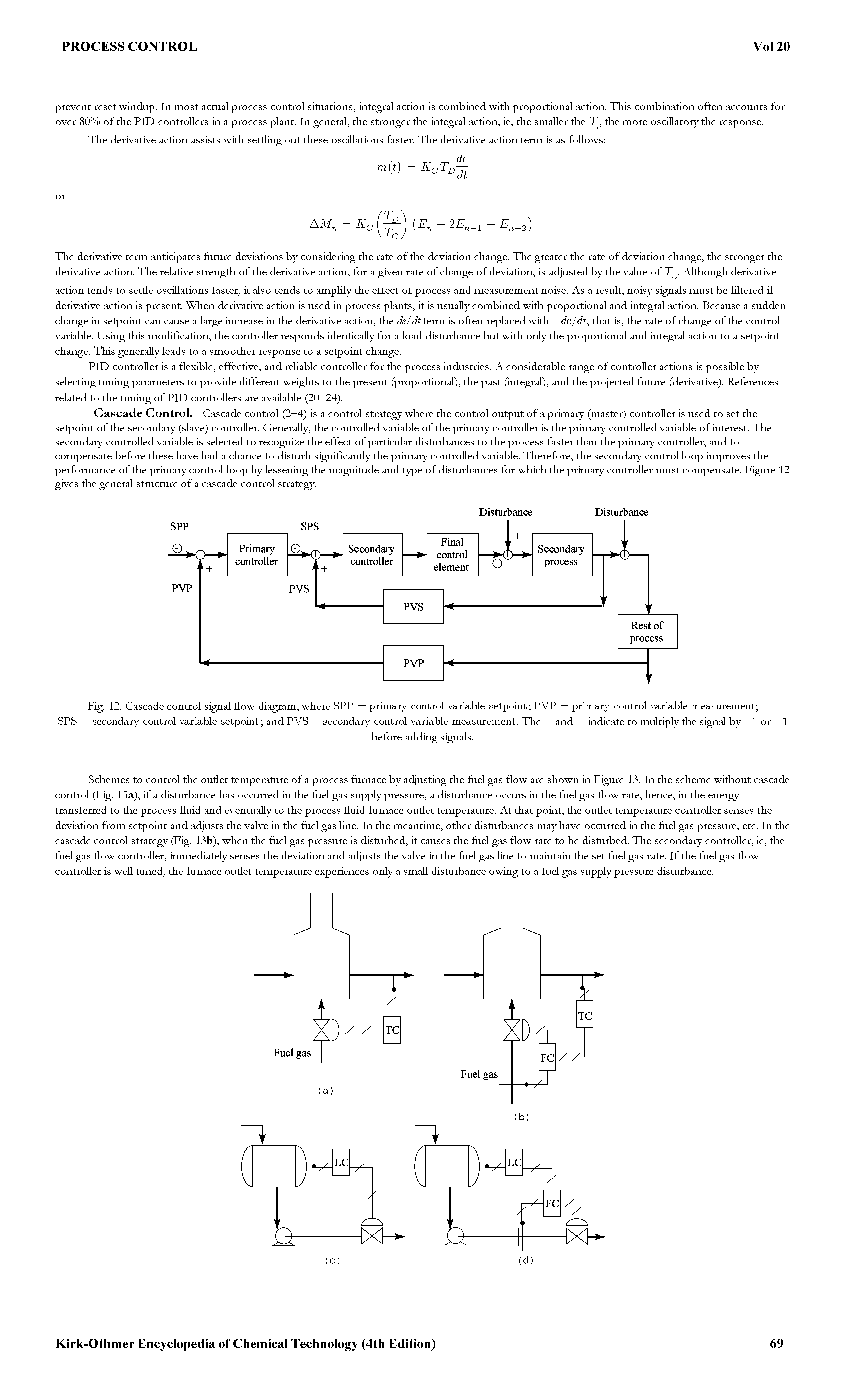 Fig. 12. Cascade control signal flow diagram, where SPP = primary control variable setpoint PVP = primary control variable measurement ...