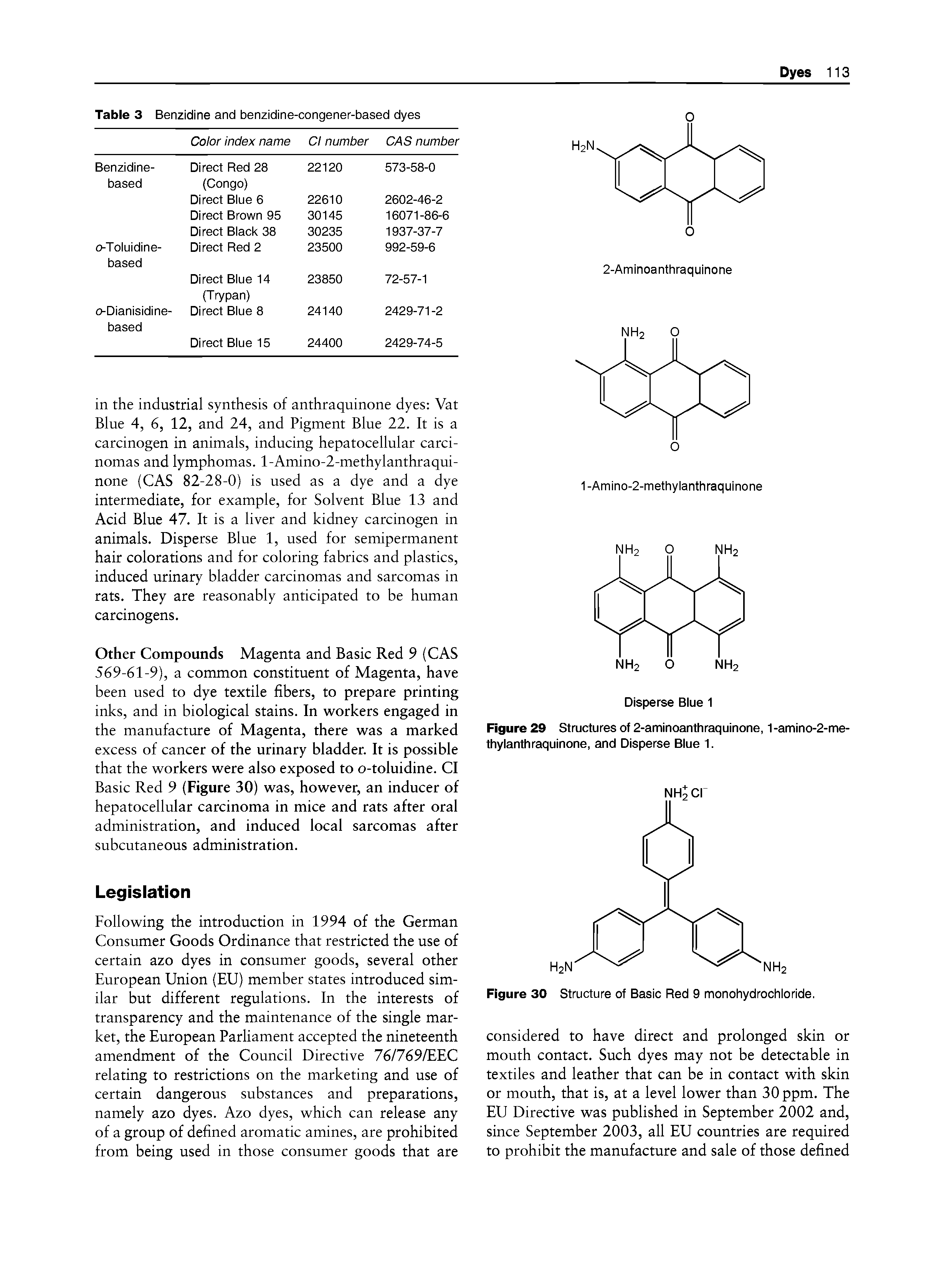Table 3 Benzidine and benzidine-congener-based dyes...