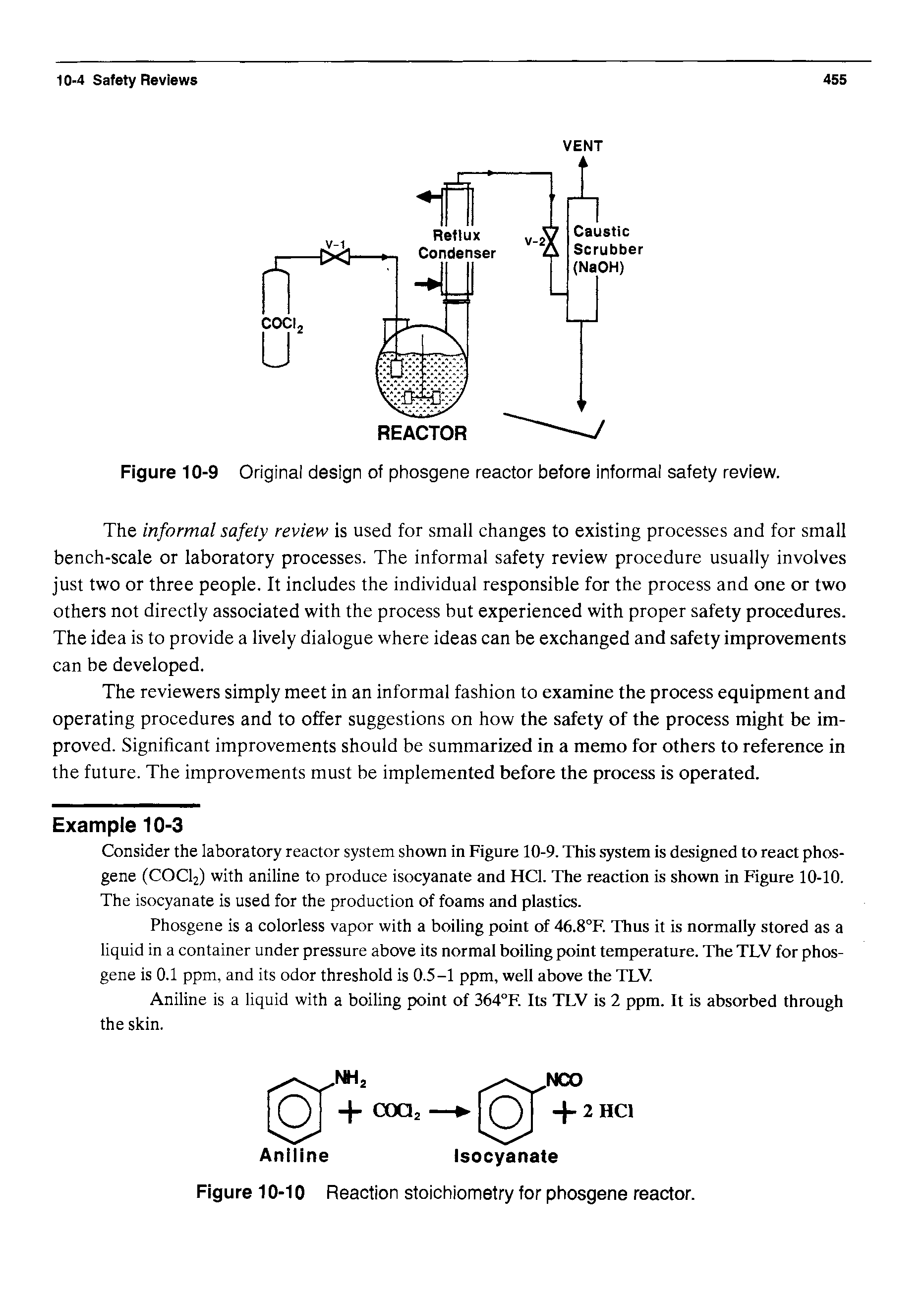 Figure 10-9 Original design of phosgene reactor before informal safety review.