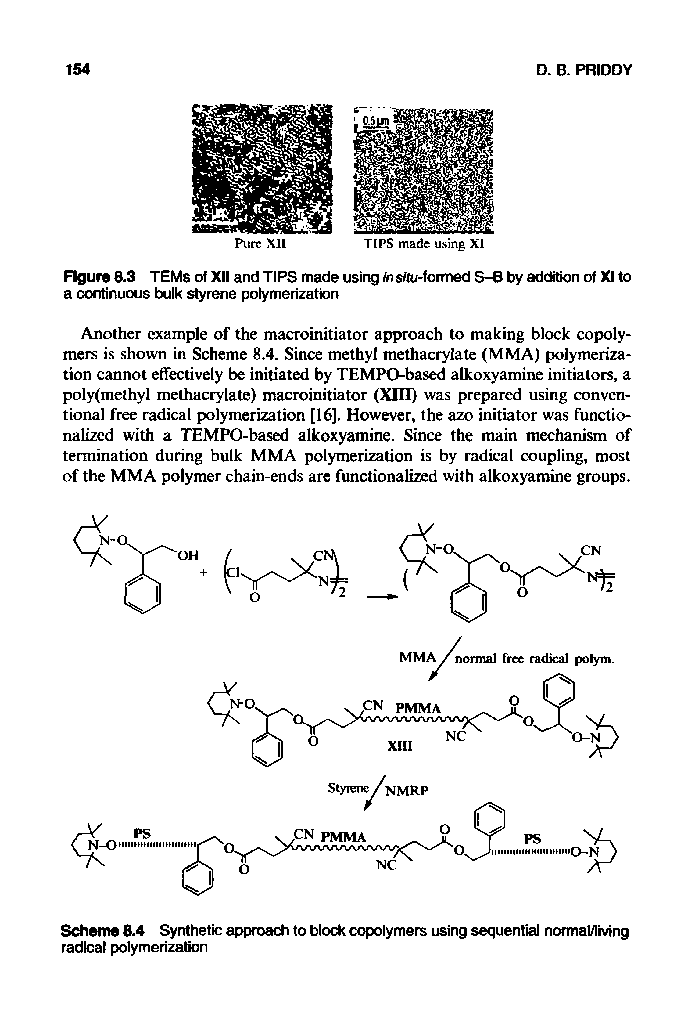 Scheme 8.4 Synthetic approach to block copolymers using sequential normal/living radical polymerization...