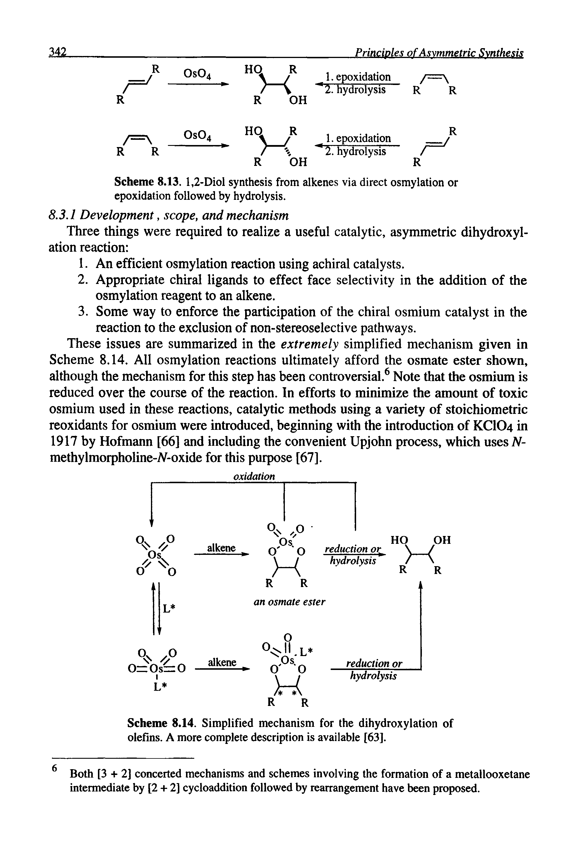 Scheme 8.13. 1,2-Diol synthesis from alkenes via direct osmylation or epoxidation followed by hydrolysis.