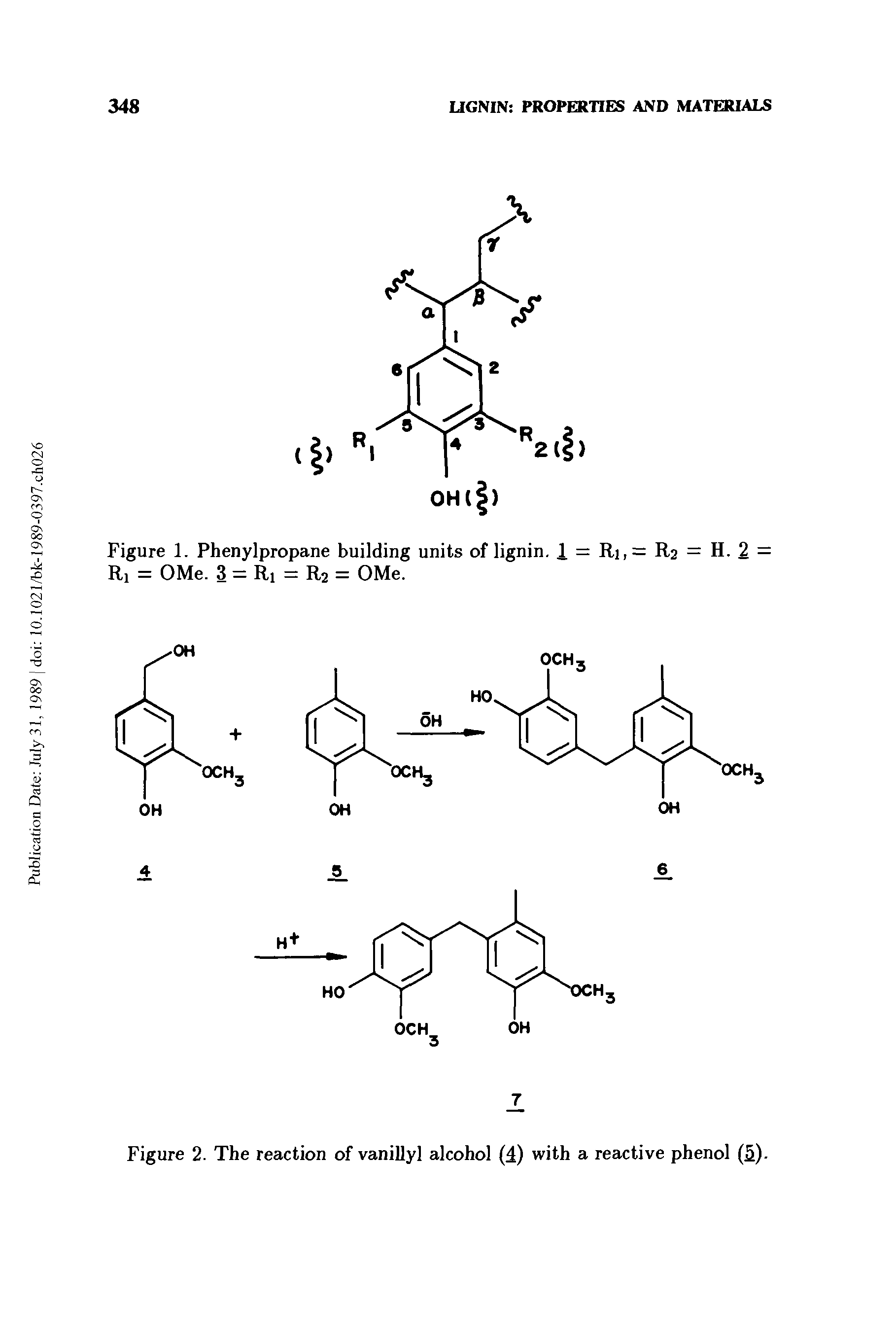 Figure 2. The reaction of vanillyl alcohol (4) with a reactive phenol (5)-...