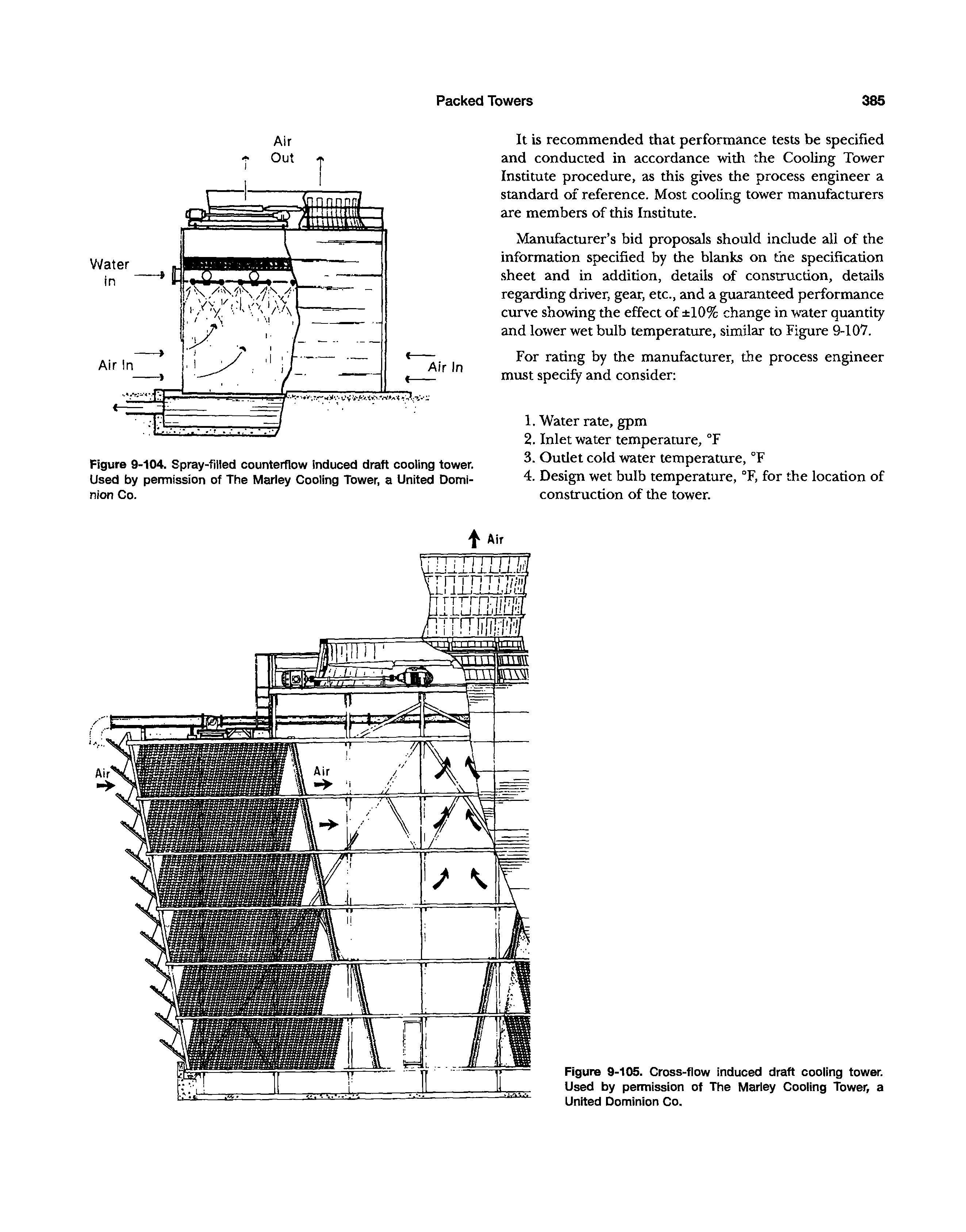 Figure 9-104. Spray-filled counterflow induced draft cooling tower. Used by permission of The Marley Cooling Tower, a United Dominion Co.