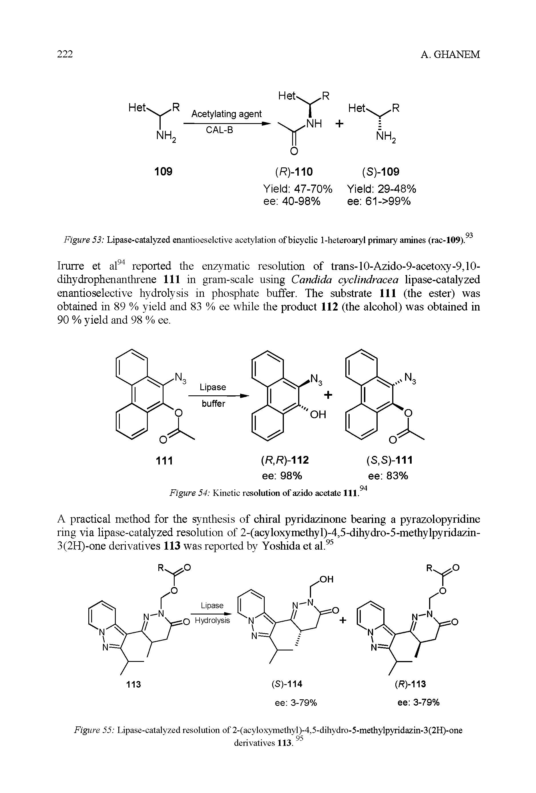 Figure 55 Lipase-catalyzed resolution of 2-(acyloxymethyl)-4,5-dihydro-5-methylpyridazin-3(2H)-one...