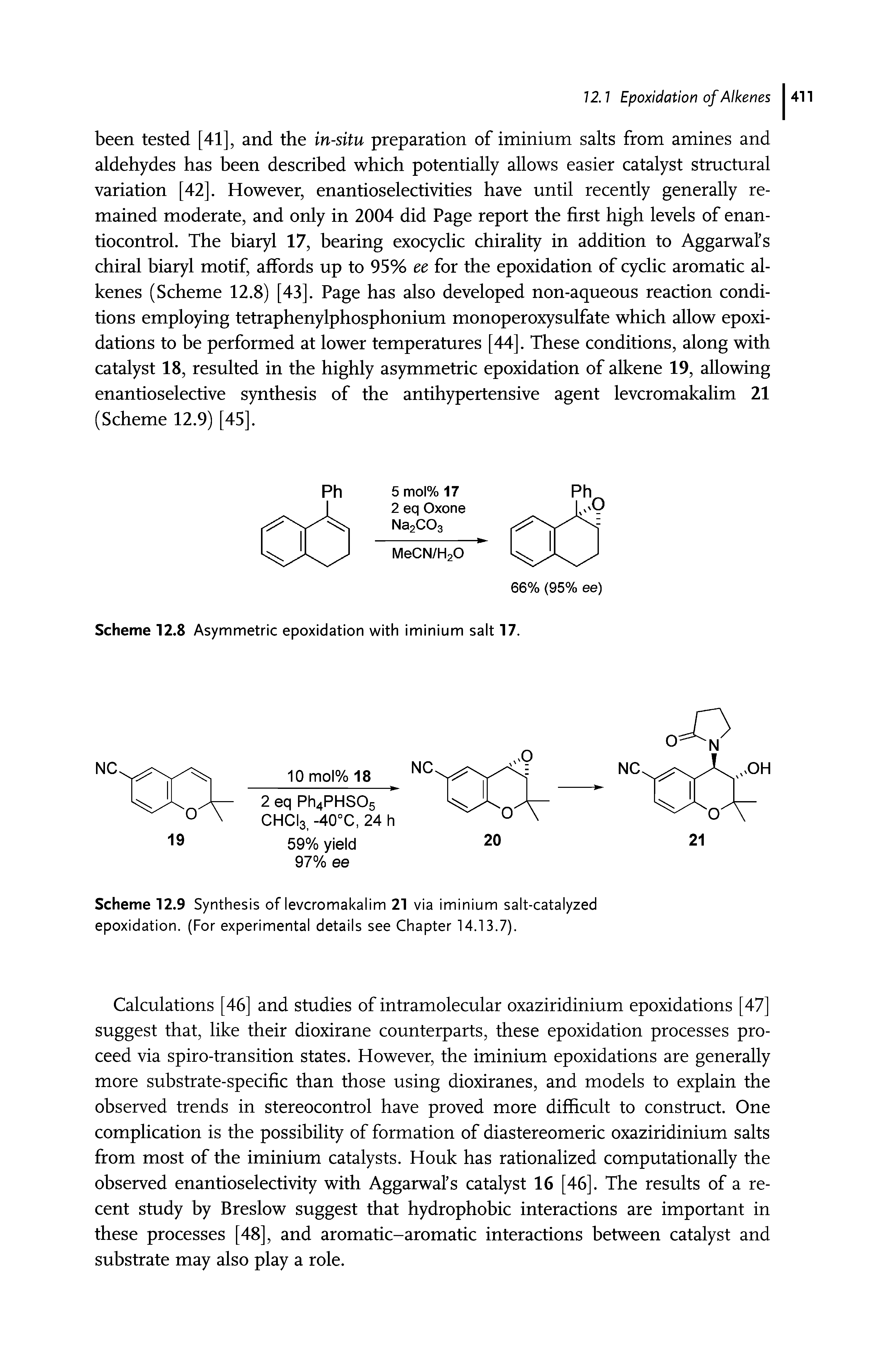 Scheme 12.9 Synthesis of levcromakalim 21 via iminium salt-catalyzed epoxidation. (For experimental details see Chapter 14.13.7).
