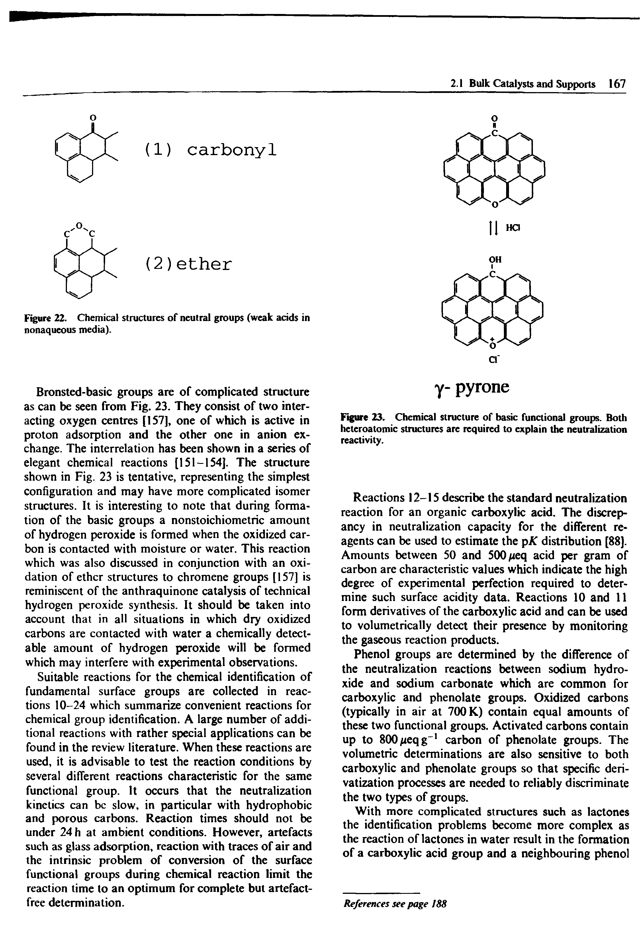 Figure 23. Chemical structure of basic functional groups. Both heteroatomic structures are required to explain the neutralization reactivity.