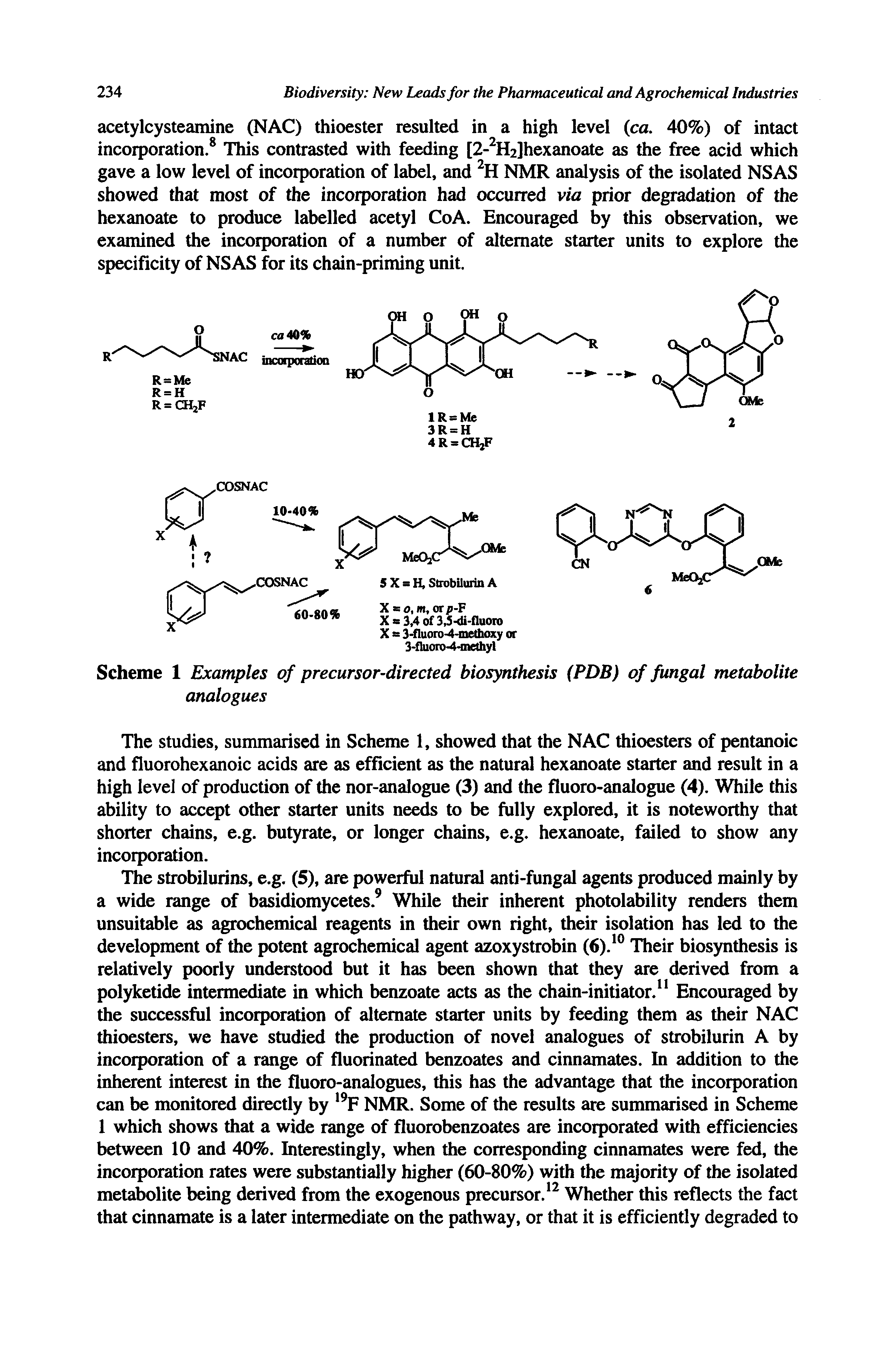 Scheme 1 Examples of precursor-directed biosynthesis (PDB) of fungal metabolite analogues...