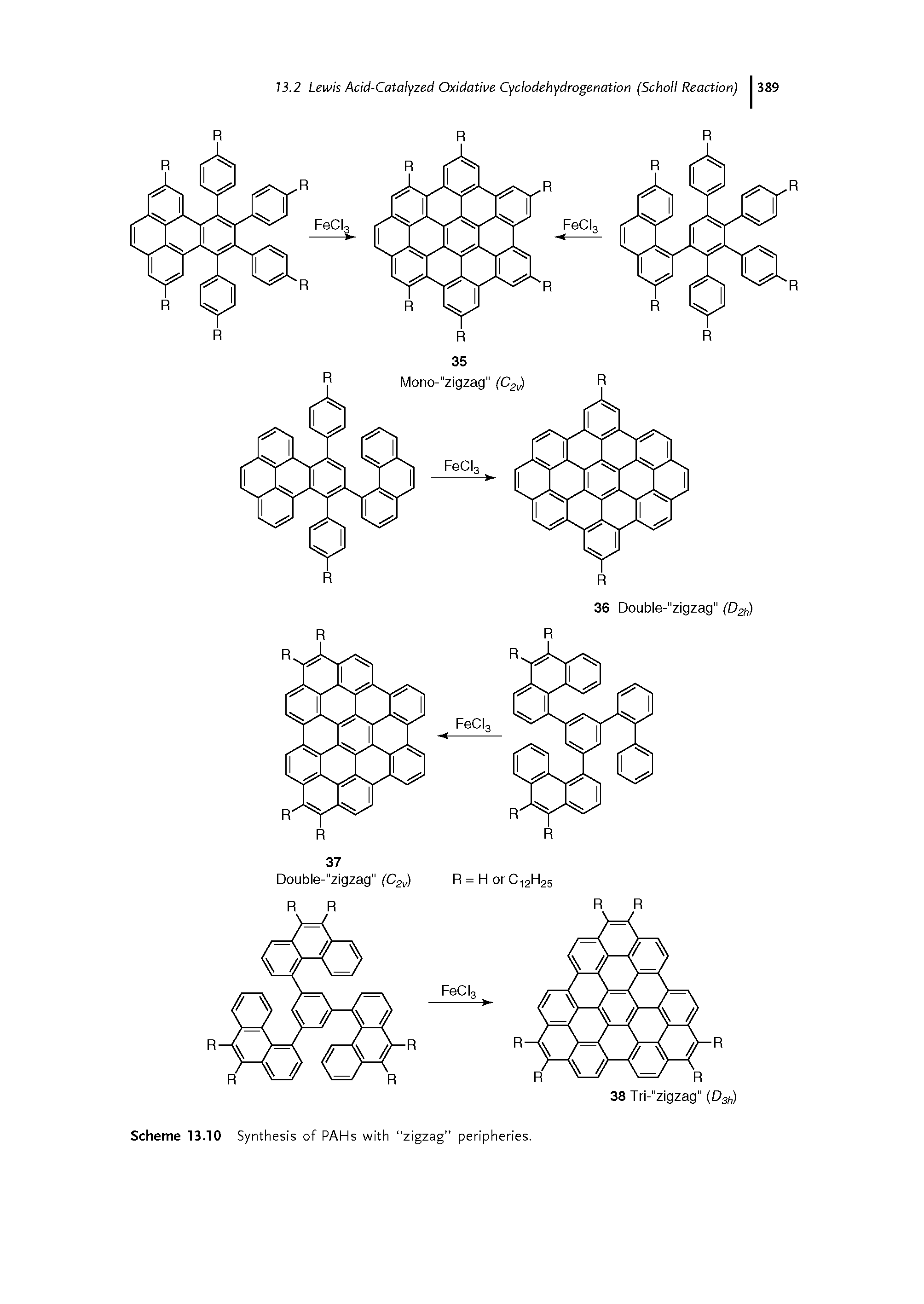 Scheme 13.10 Synthesis of PAHs with zigzag peripheries.