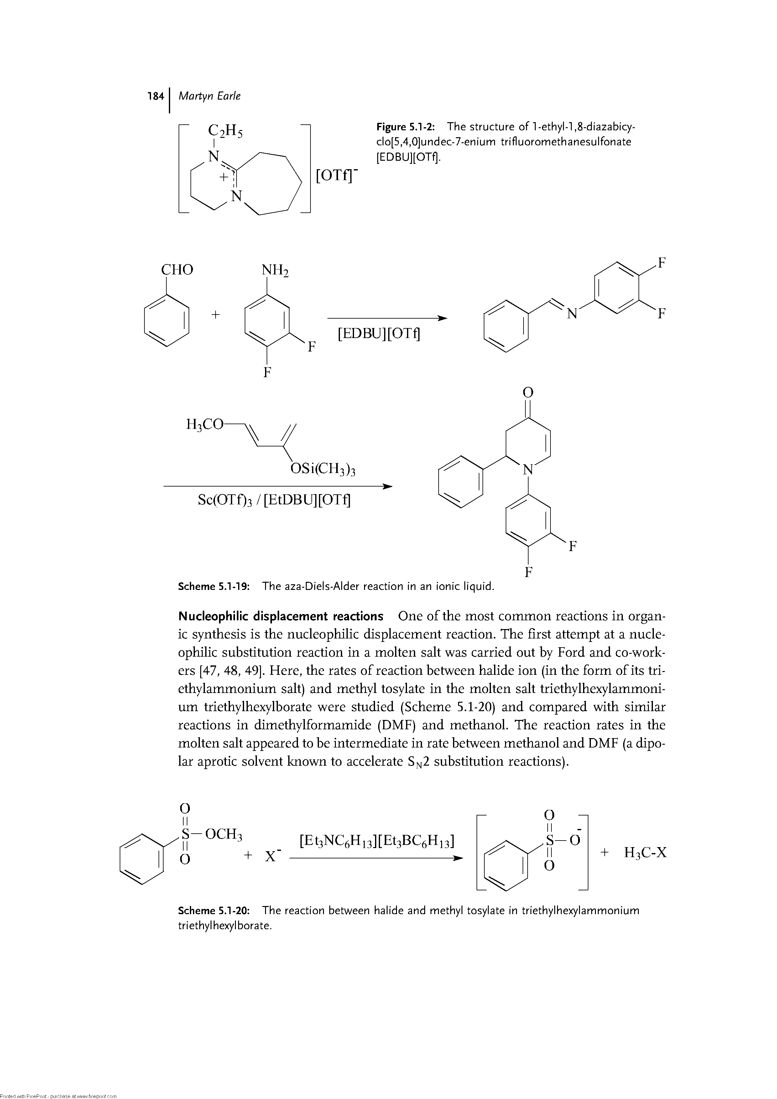 Scheme 5.1-19 The aza-Diels-Alder reaction in an ionic liquid.